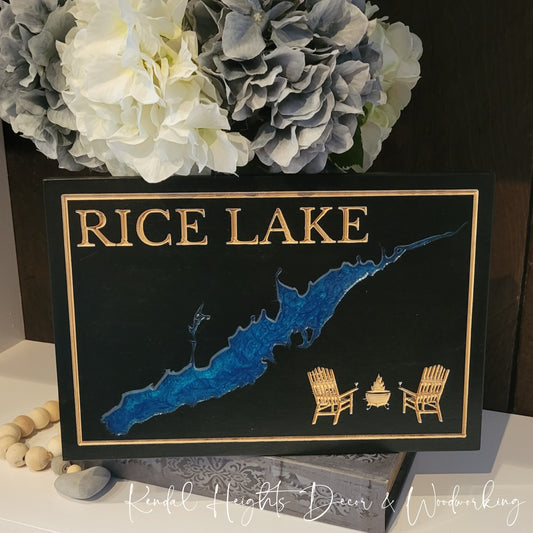 Engraved Mini Lake Signs - 8x12"