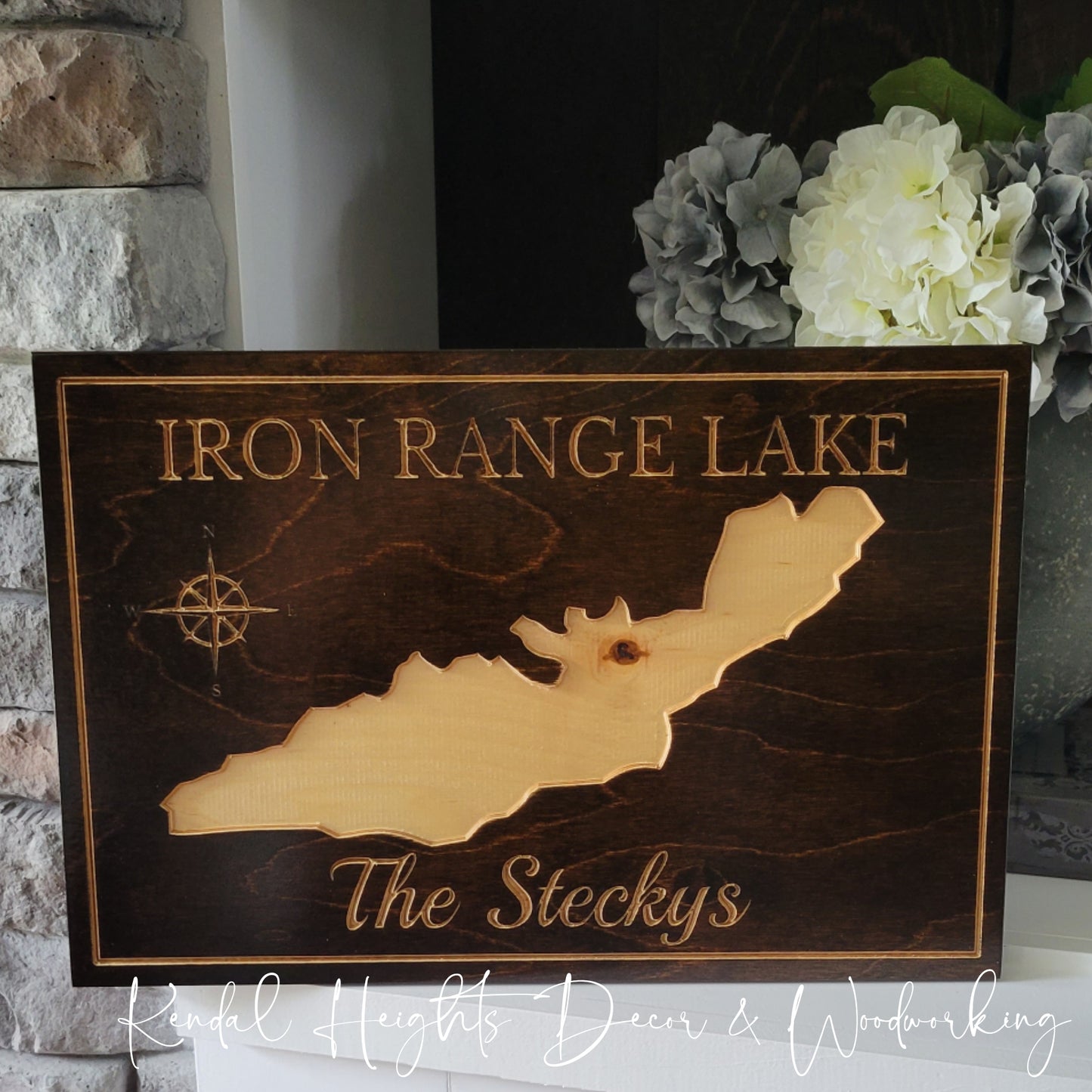 Engraved Lake Sign