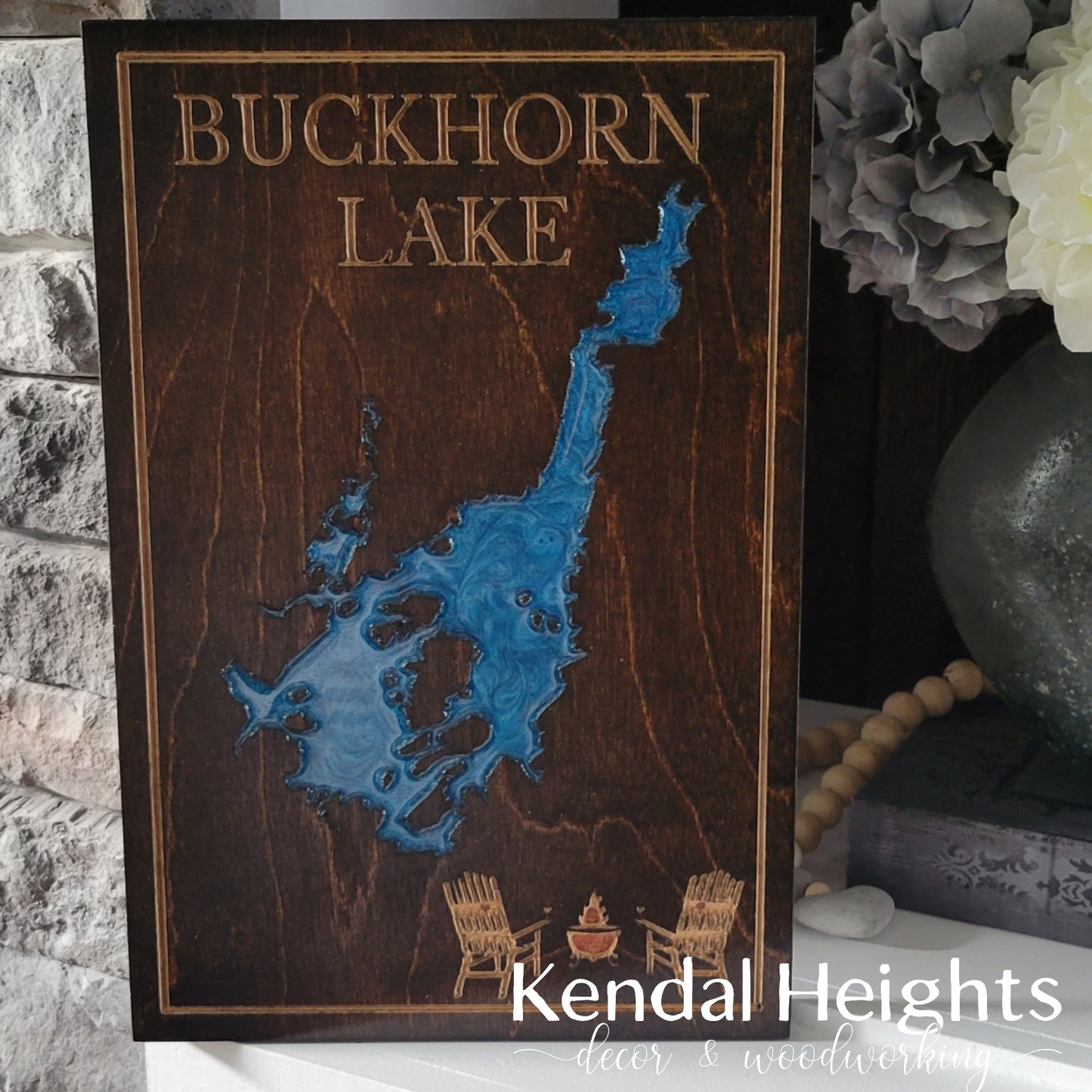 Engraved Lake Sign