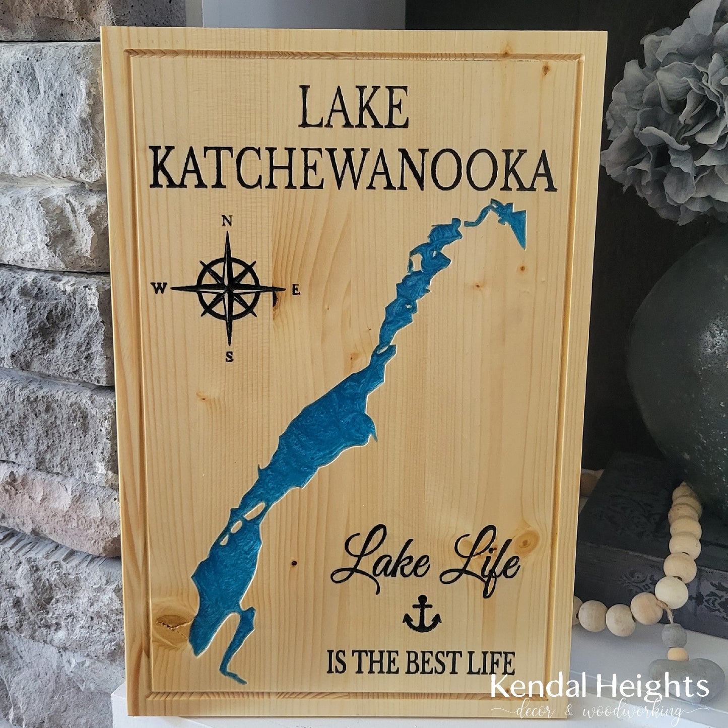 Engraved Lake Sign