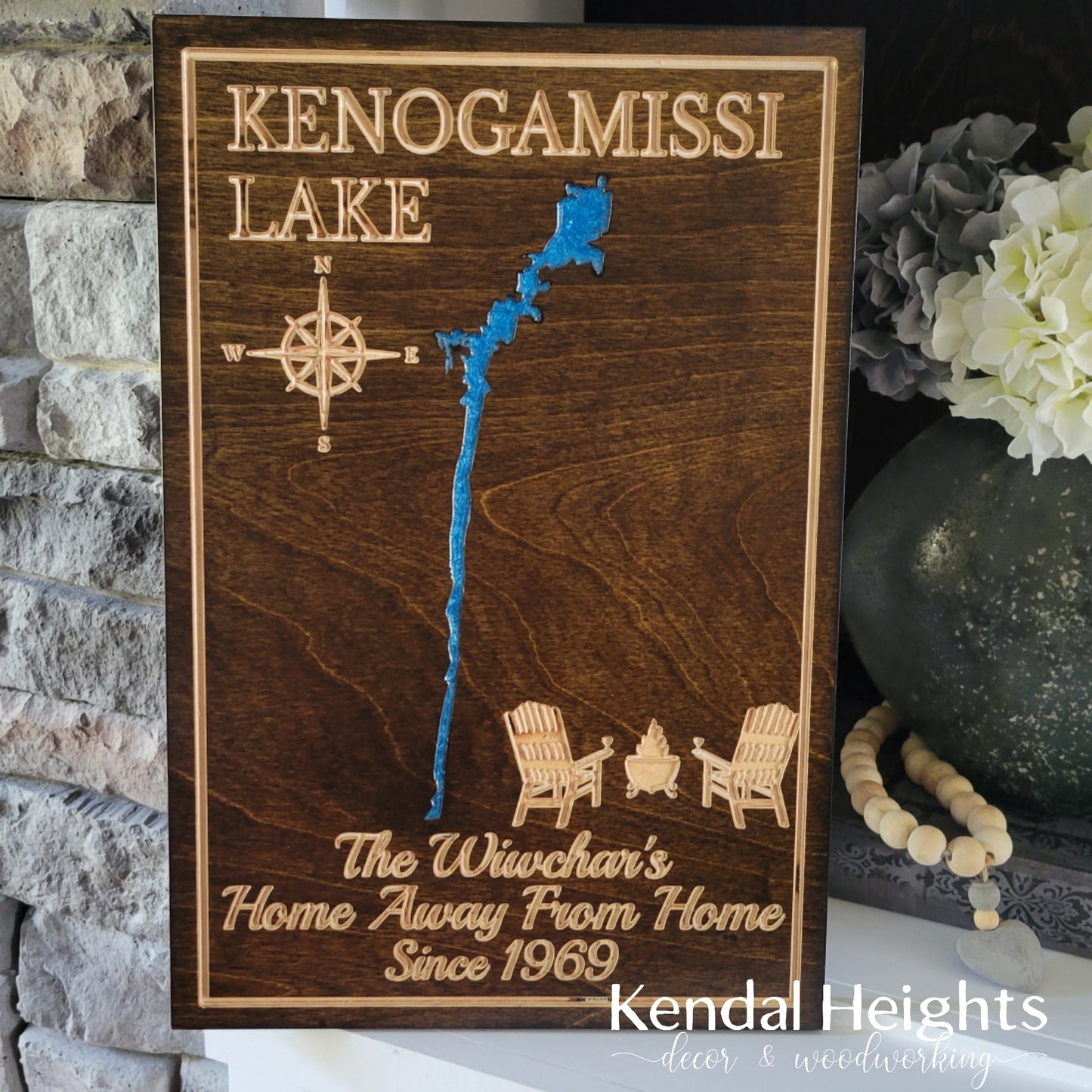 Engraved Lake Sign