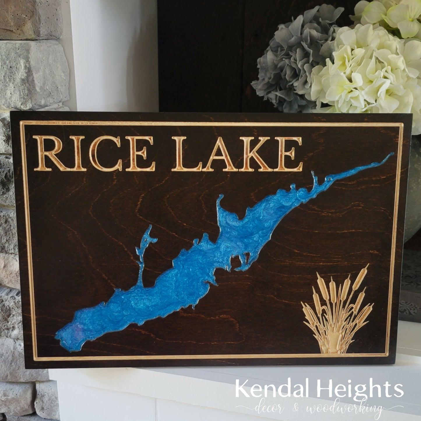 Engraved Lake Sign