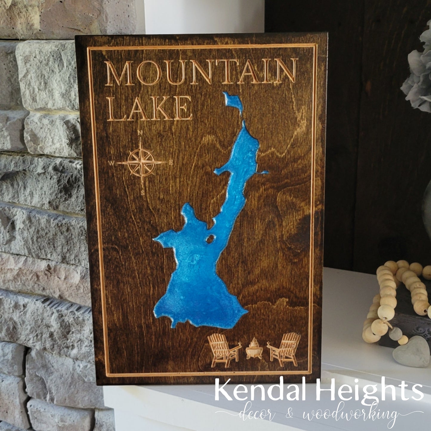 Engraved Lake Sign