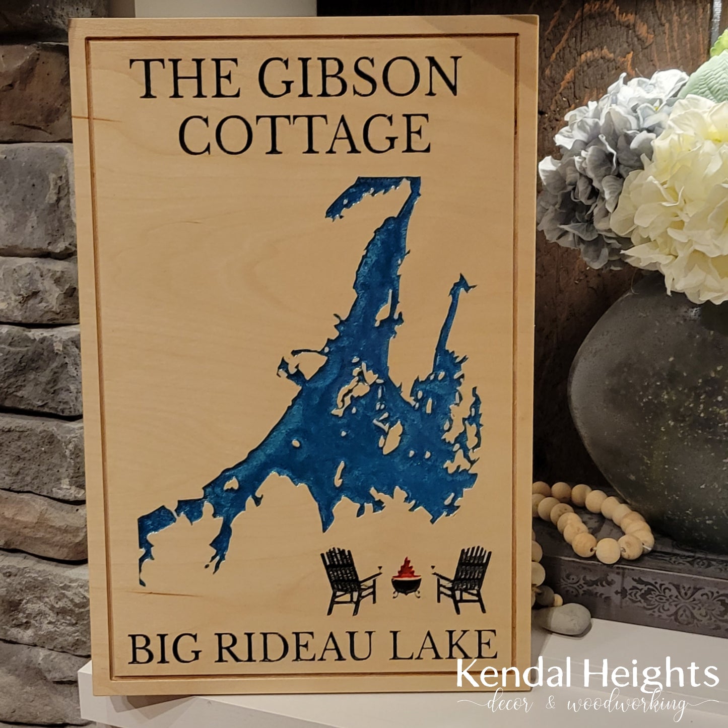 Engraved Lake Sign