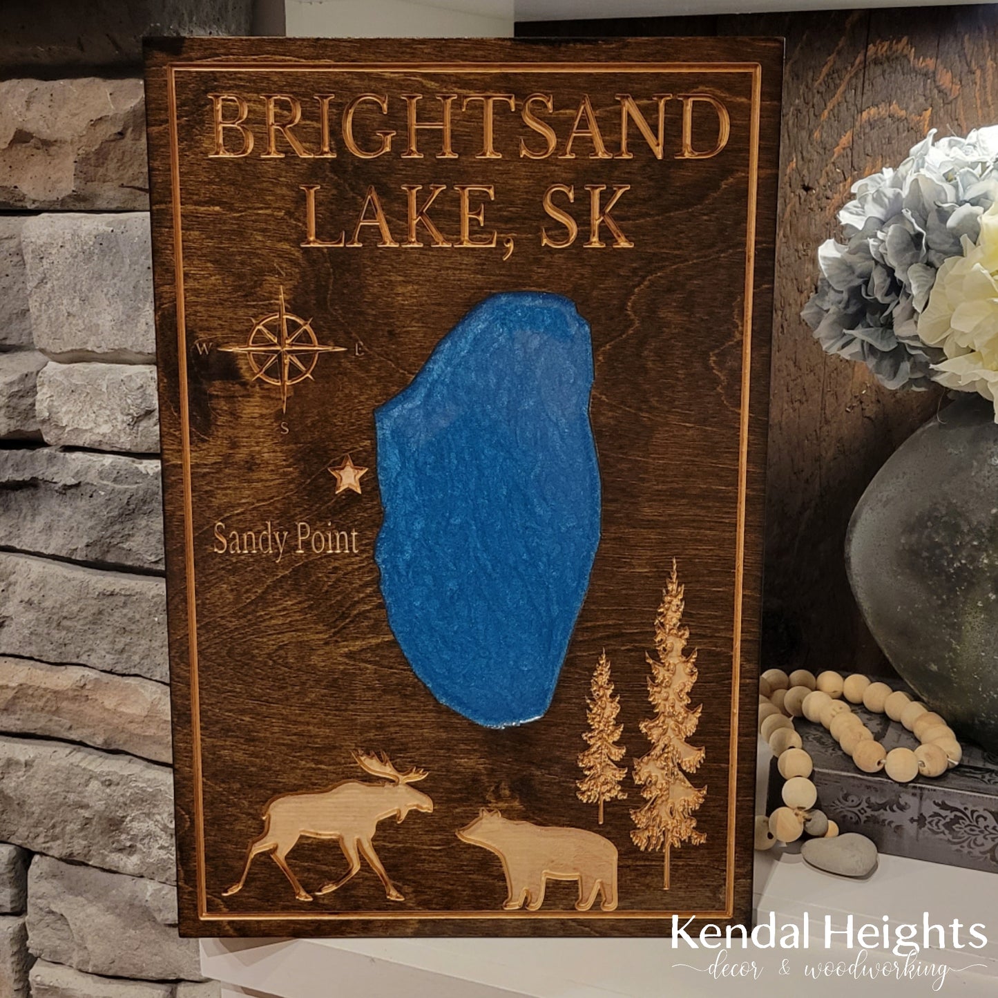 Engraved Lake Sign