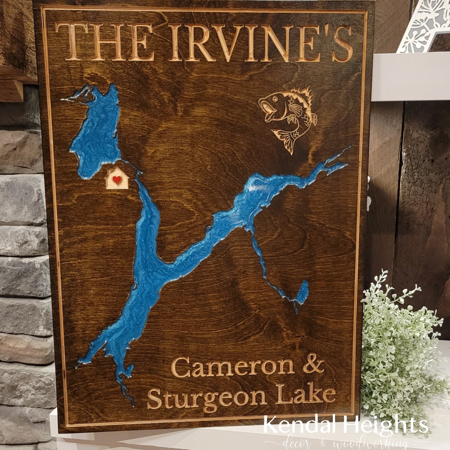 Engraved Lake Sign