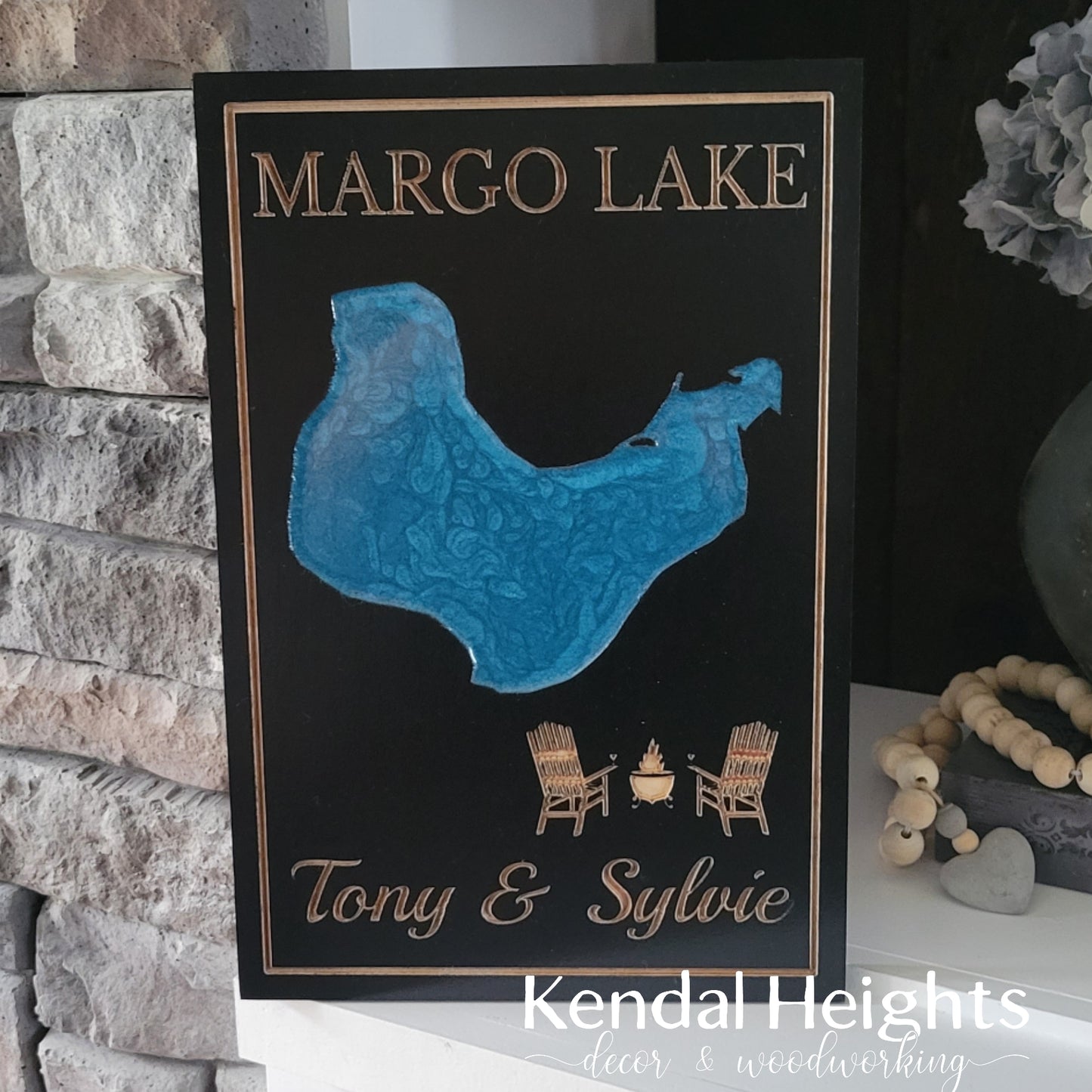 Engraved Lake Sign