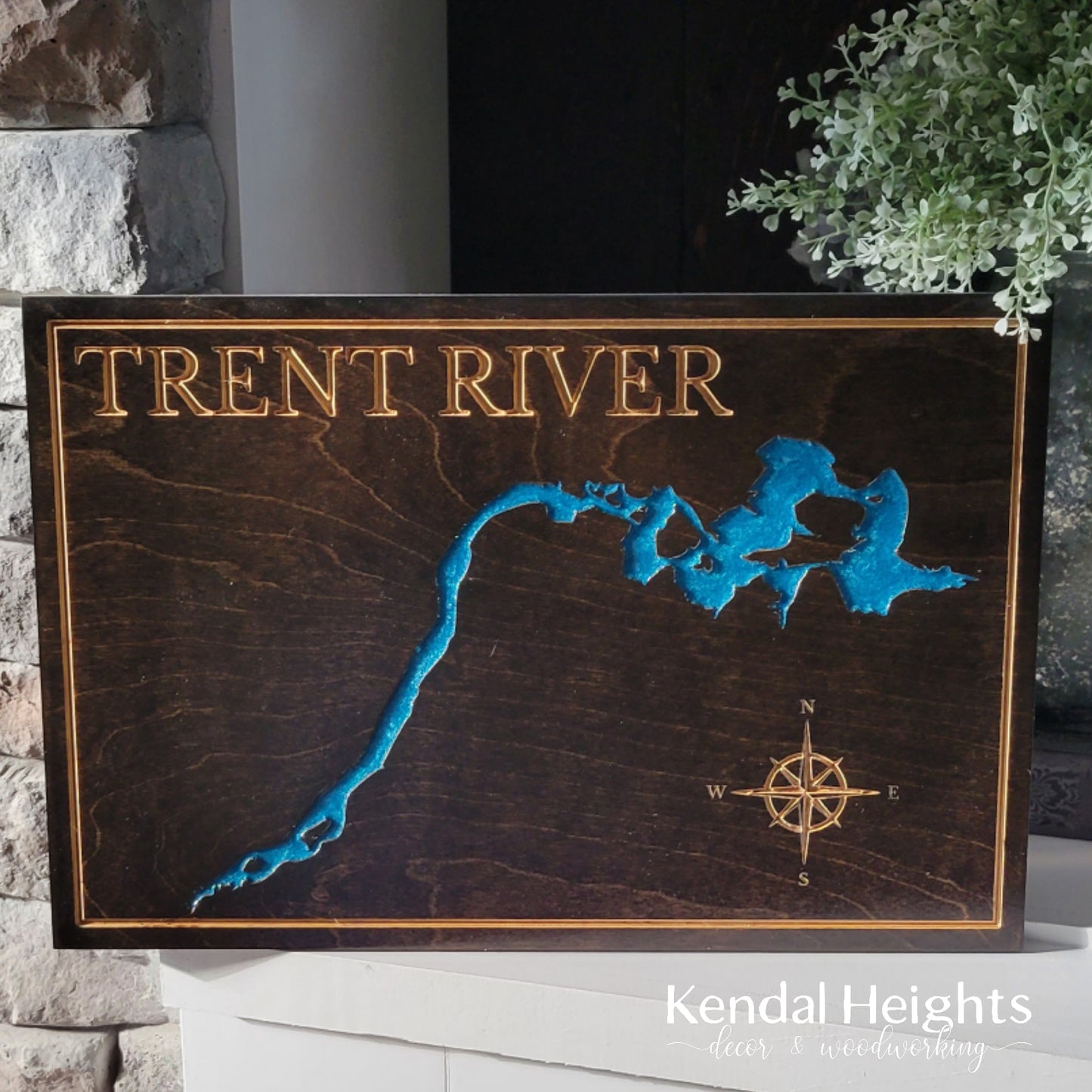Engraved Lake Sign