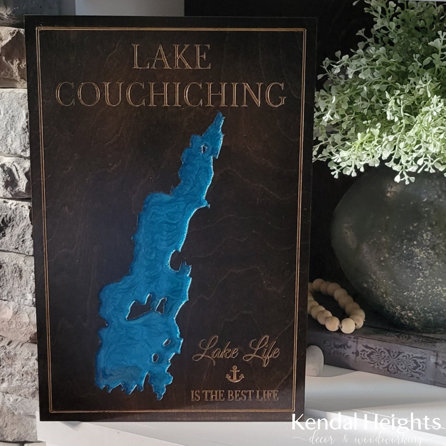 Engraved Lake Sign