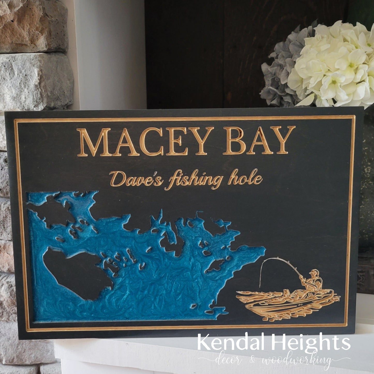 Engraved Lake Sign
