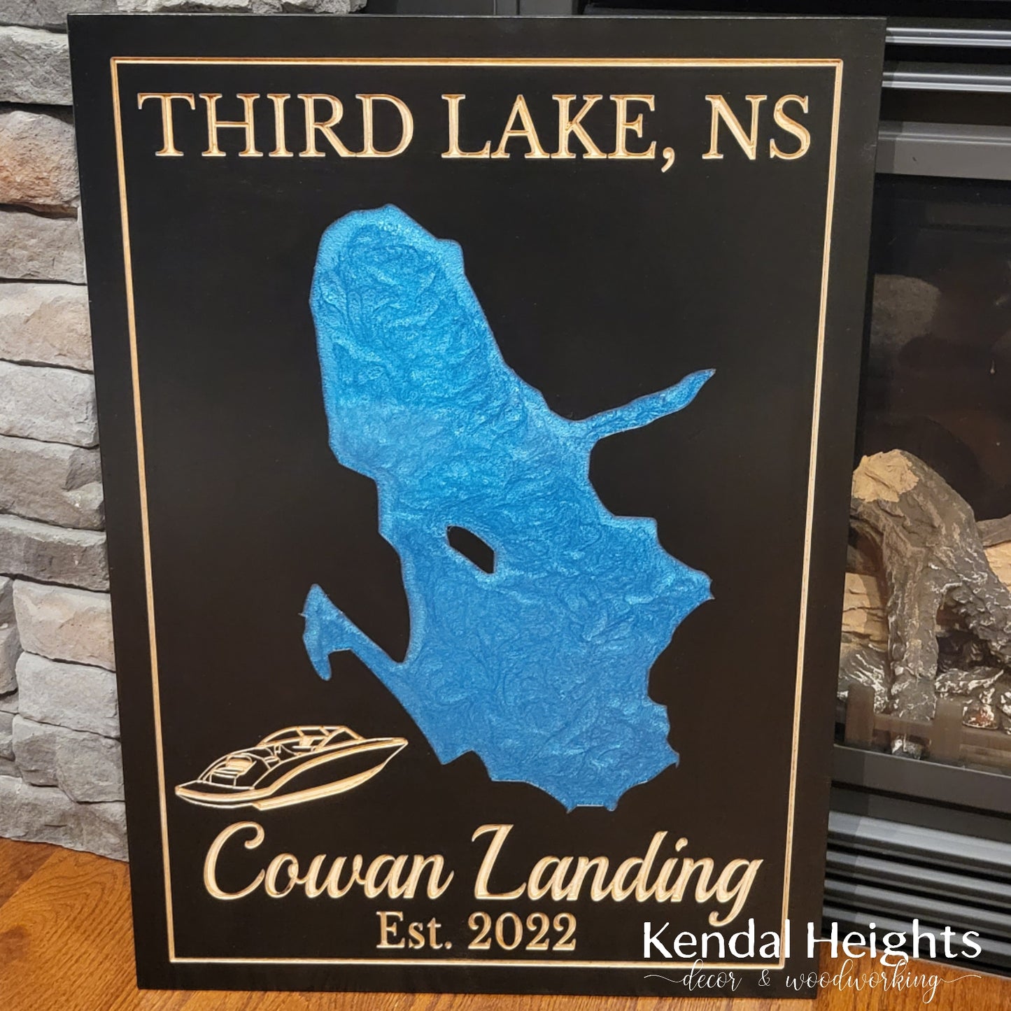 Engraved Lake Sign