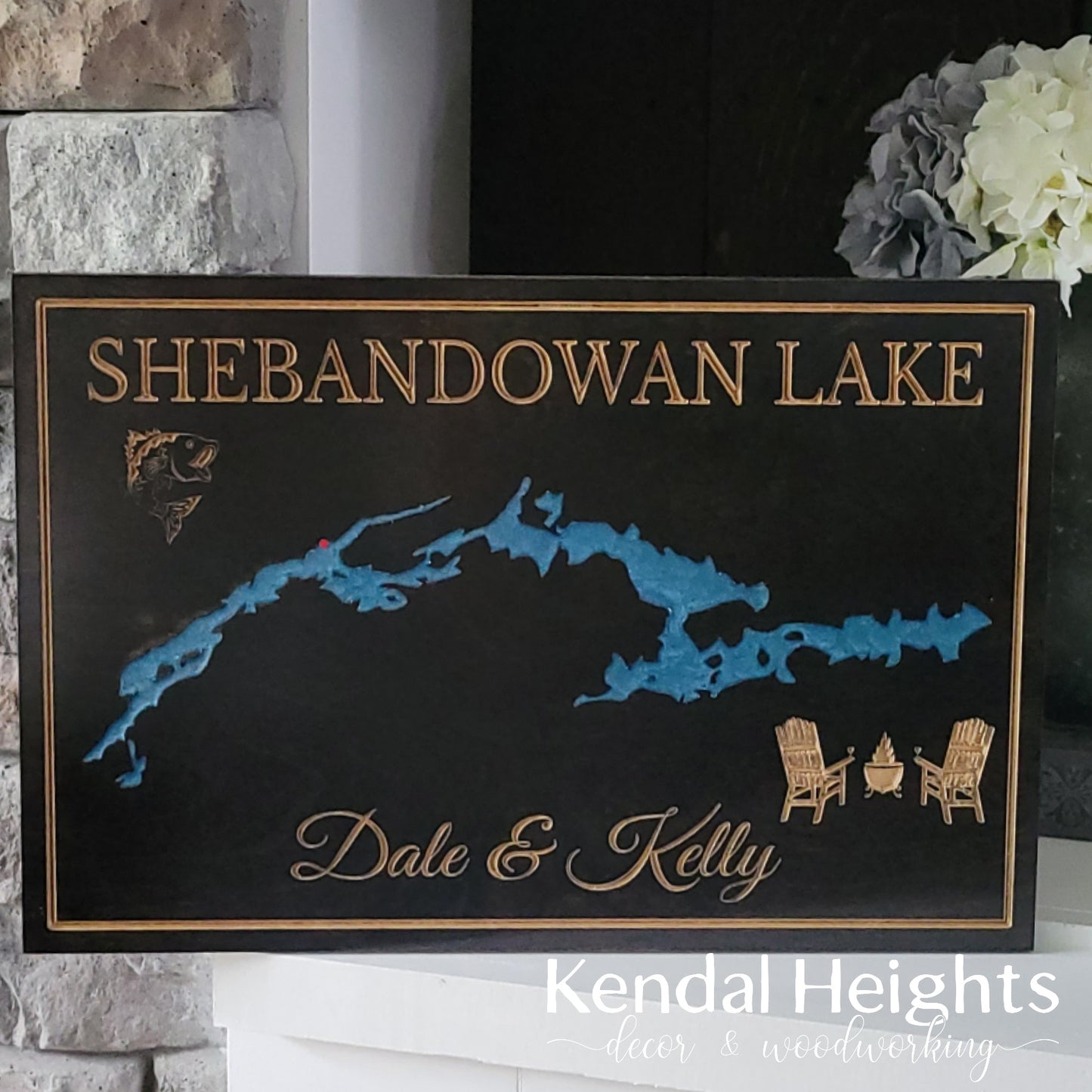 Engraved Lake Sign