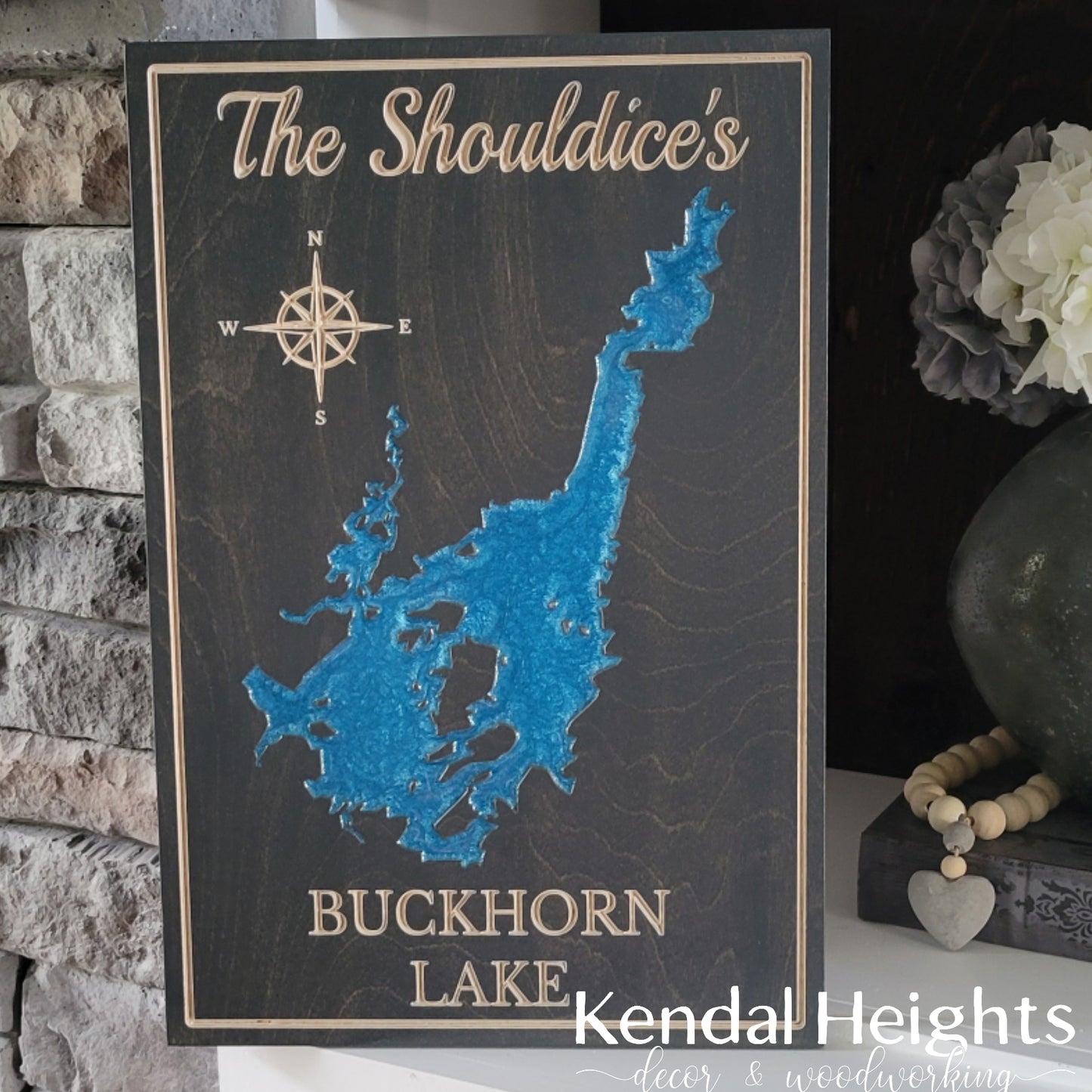 Engraved Lake Sign