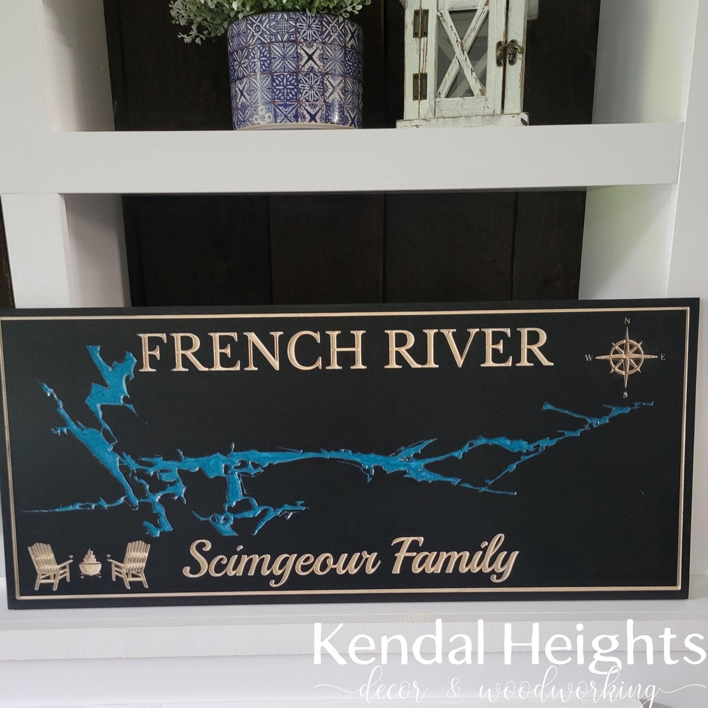 Engraved Lake Sign