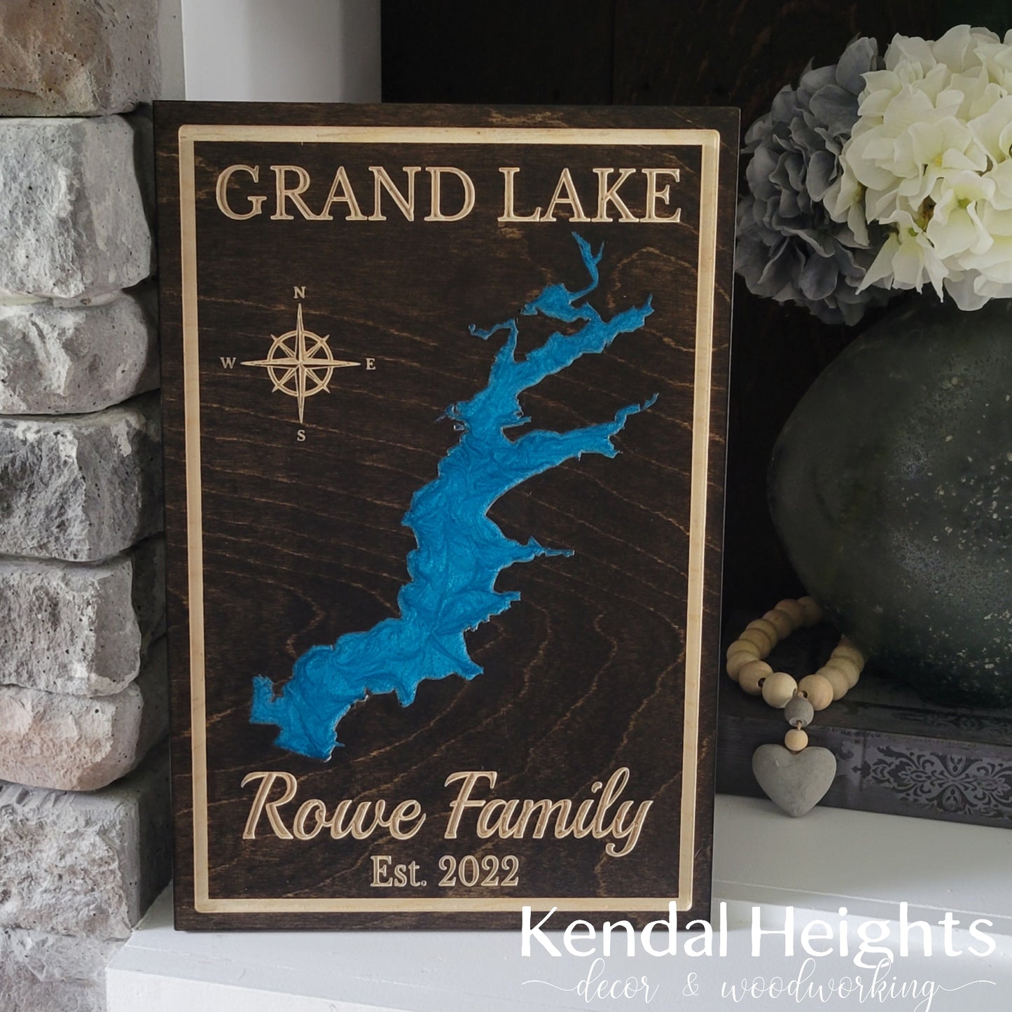 Engraved Lake Sign