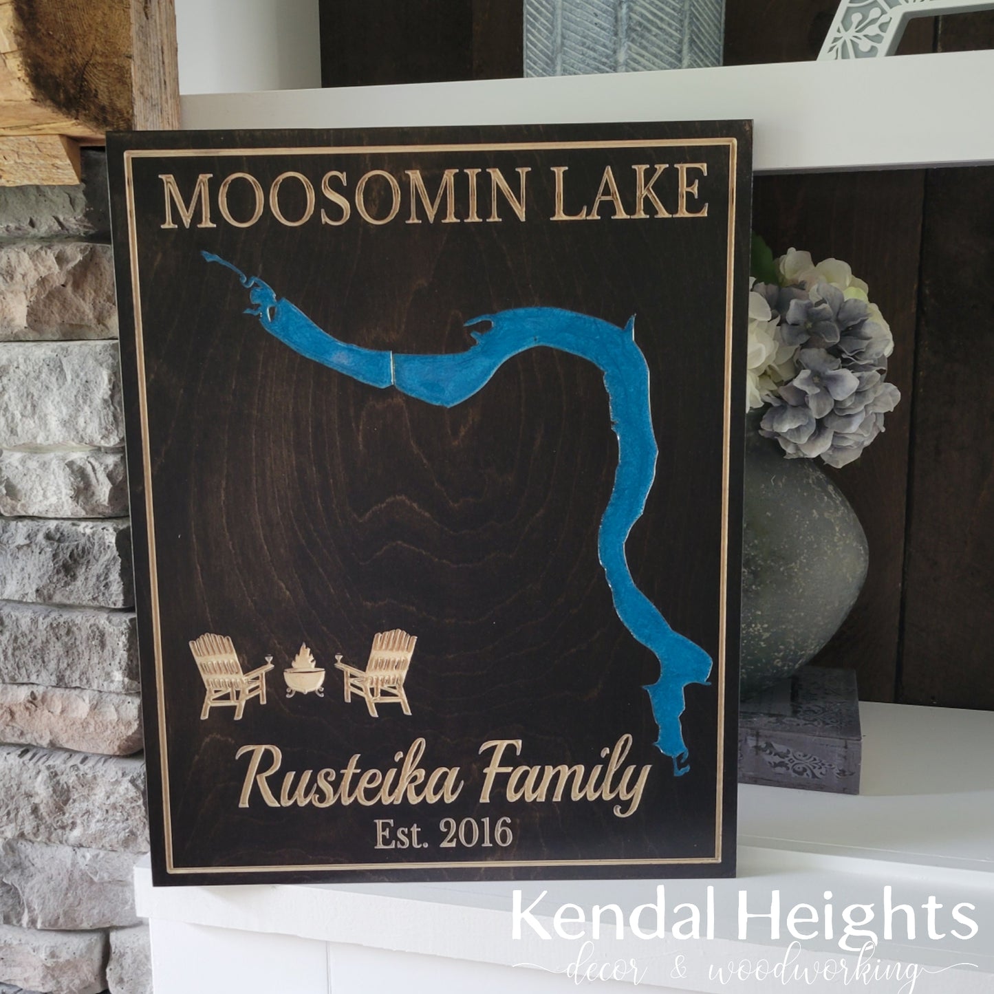 Engraved Lake Sign