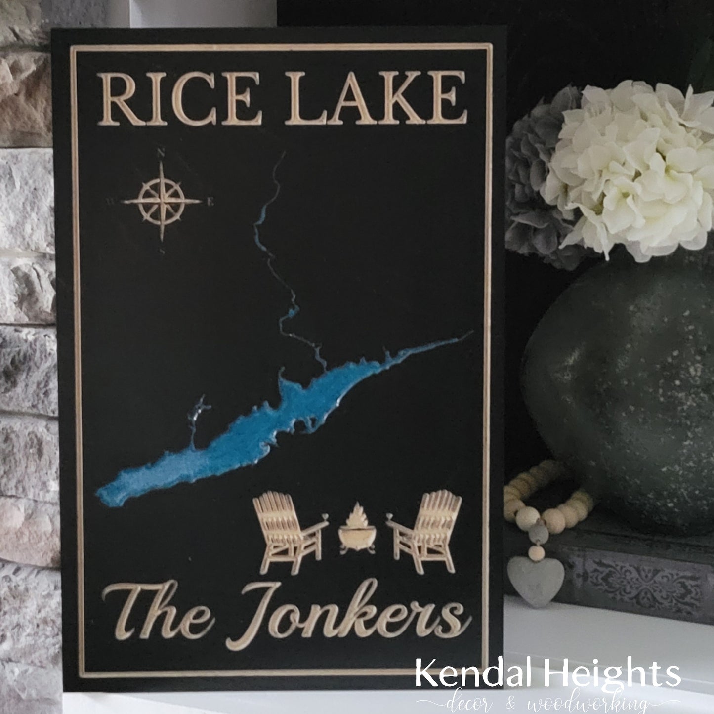 Engraved Lake Sign
