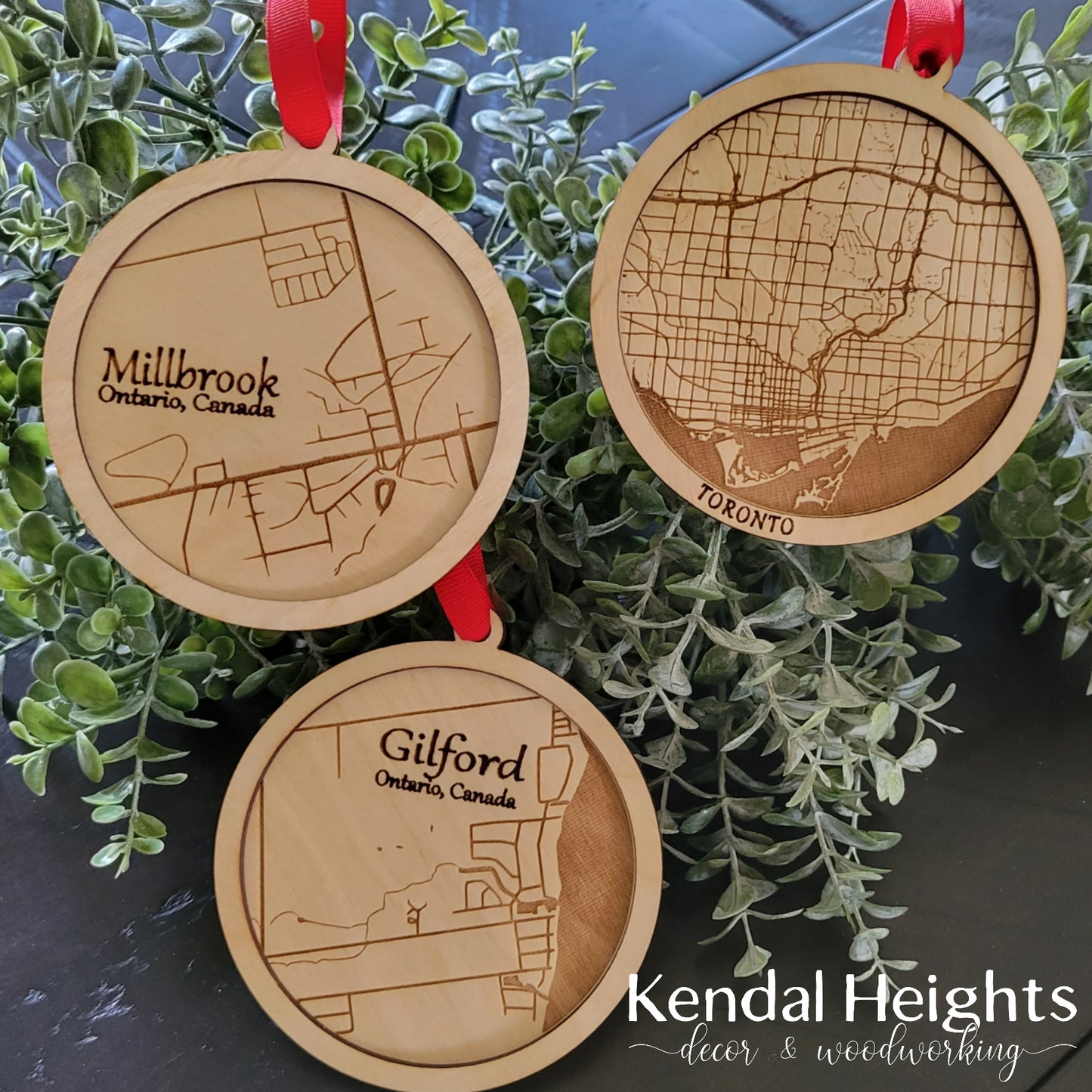Town Map Ornaments