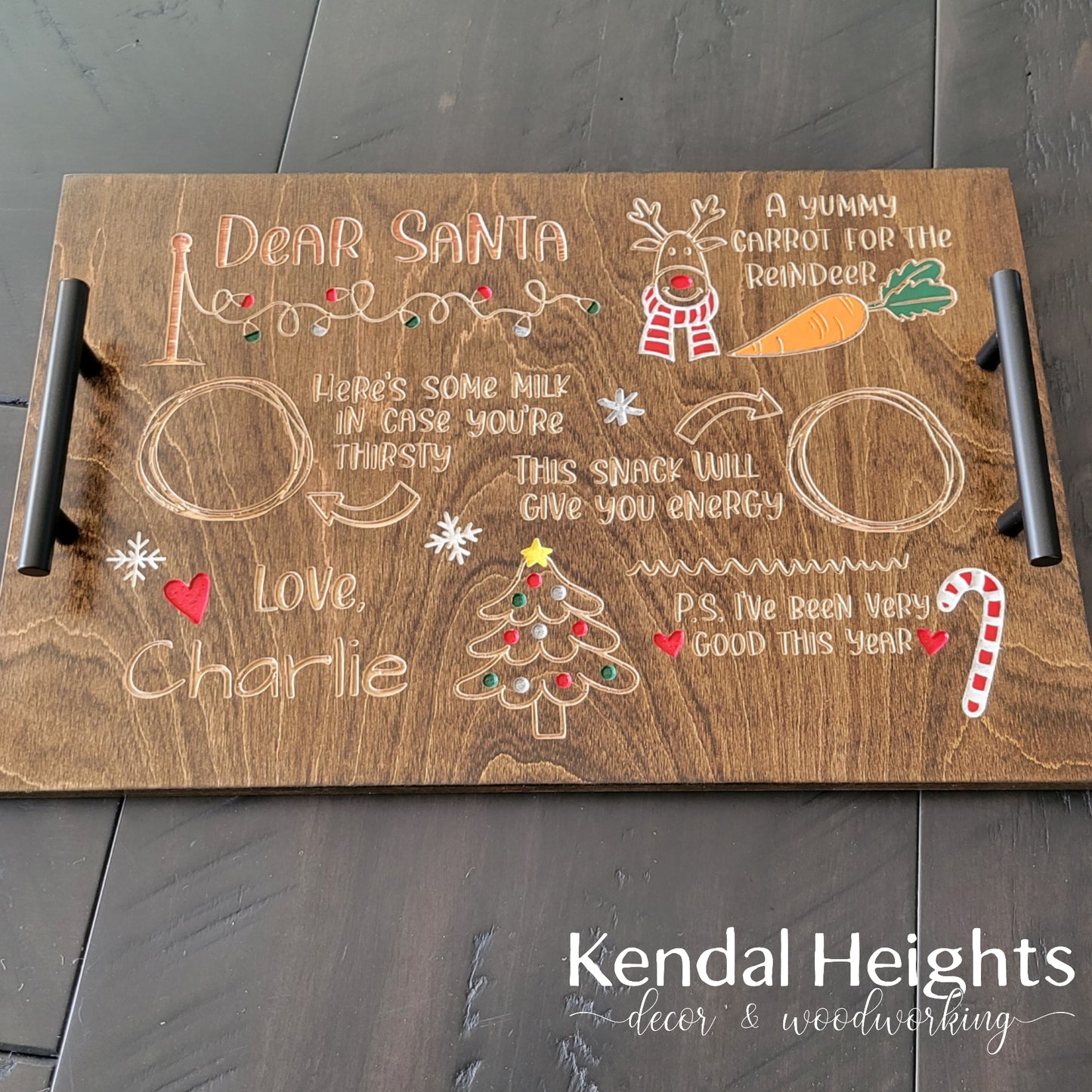 Children's Custom Milk & Cookie Tray