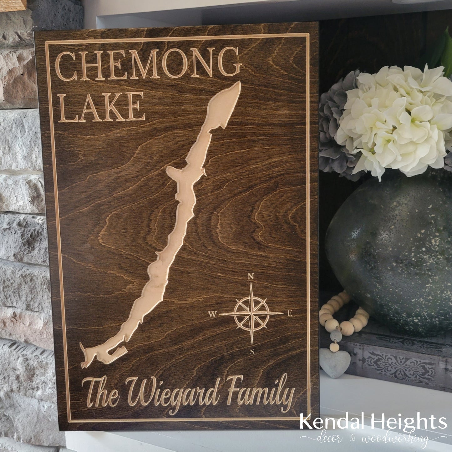 Engraved Lake Sign