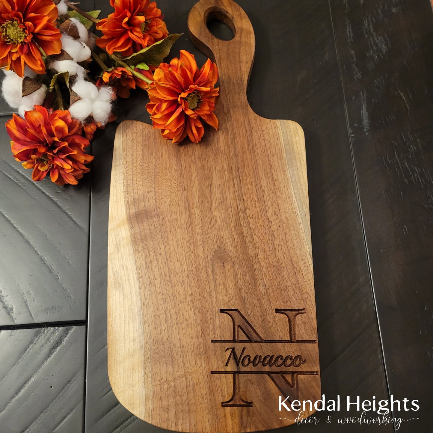 Black Walnut Charcuterie Board with Handle