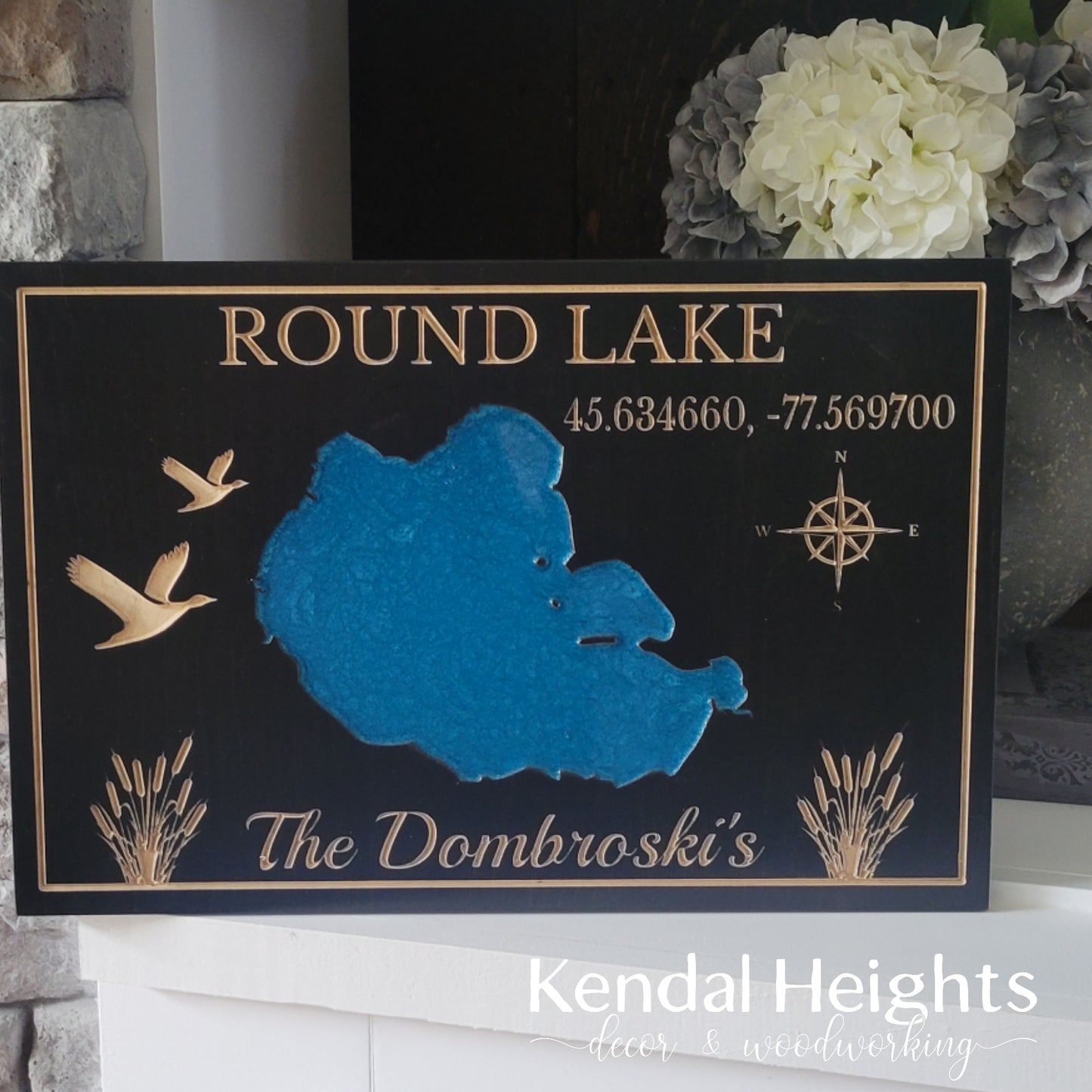 Engraved Lake Sign