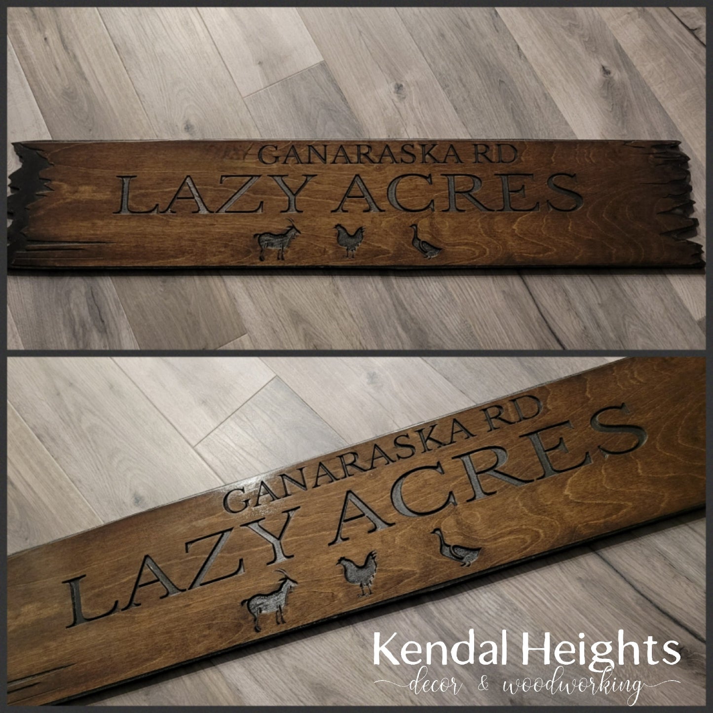Engineered Live Edge Address Sign