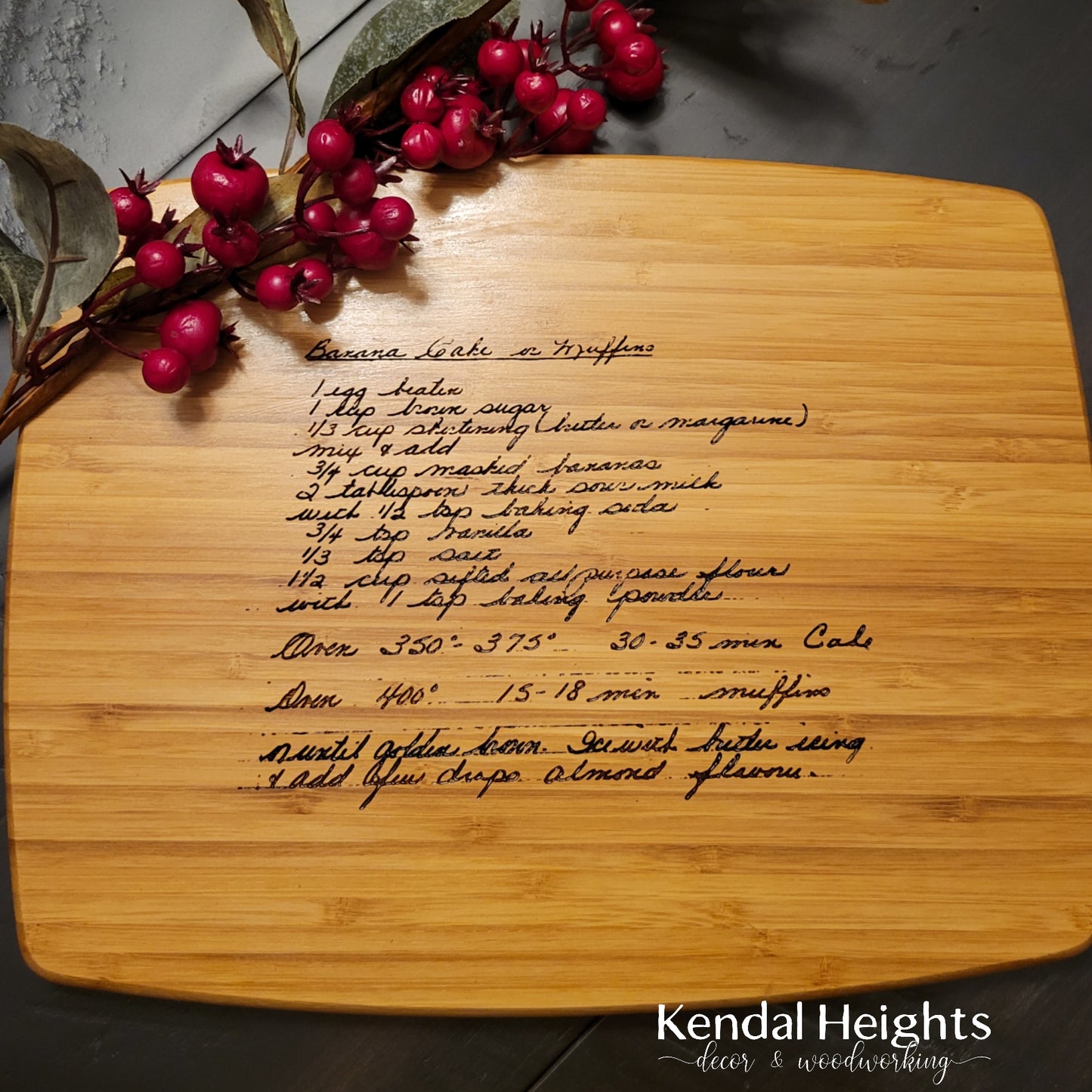 LASER Recipe Bamboo Cutting Board