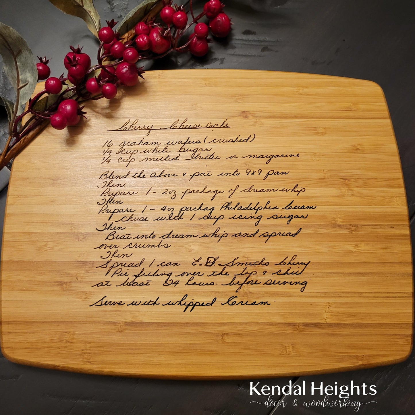 LASER Recipe Bamboo Cutting Board