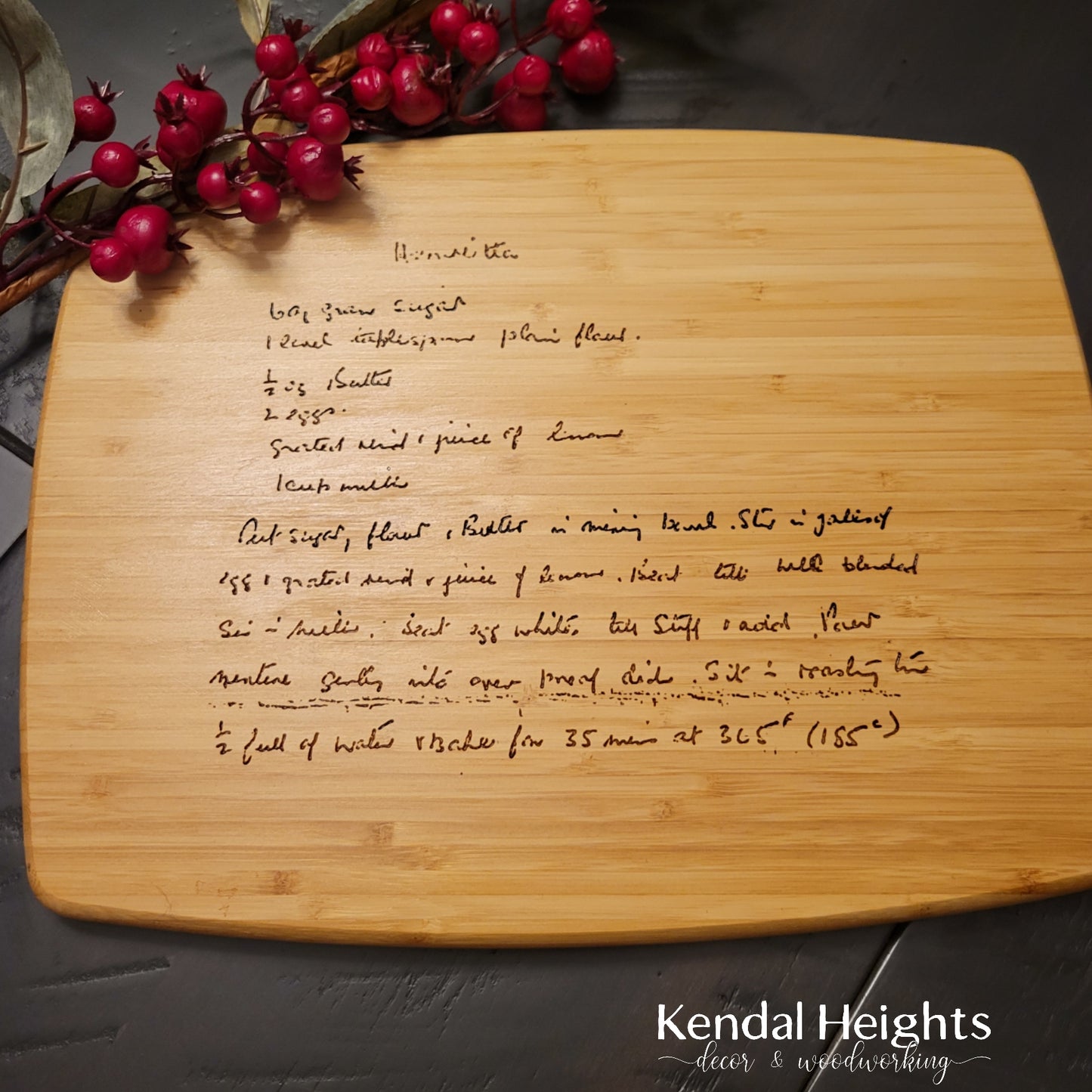 LASER Recipe Bamboo Cutting Board