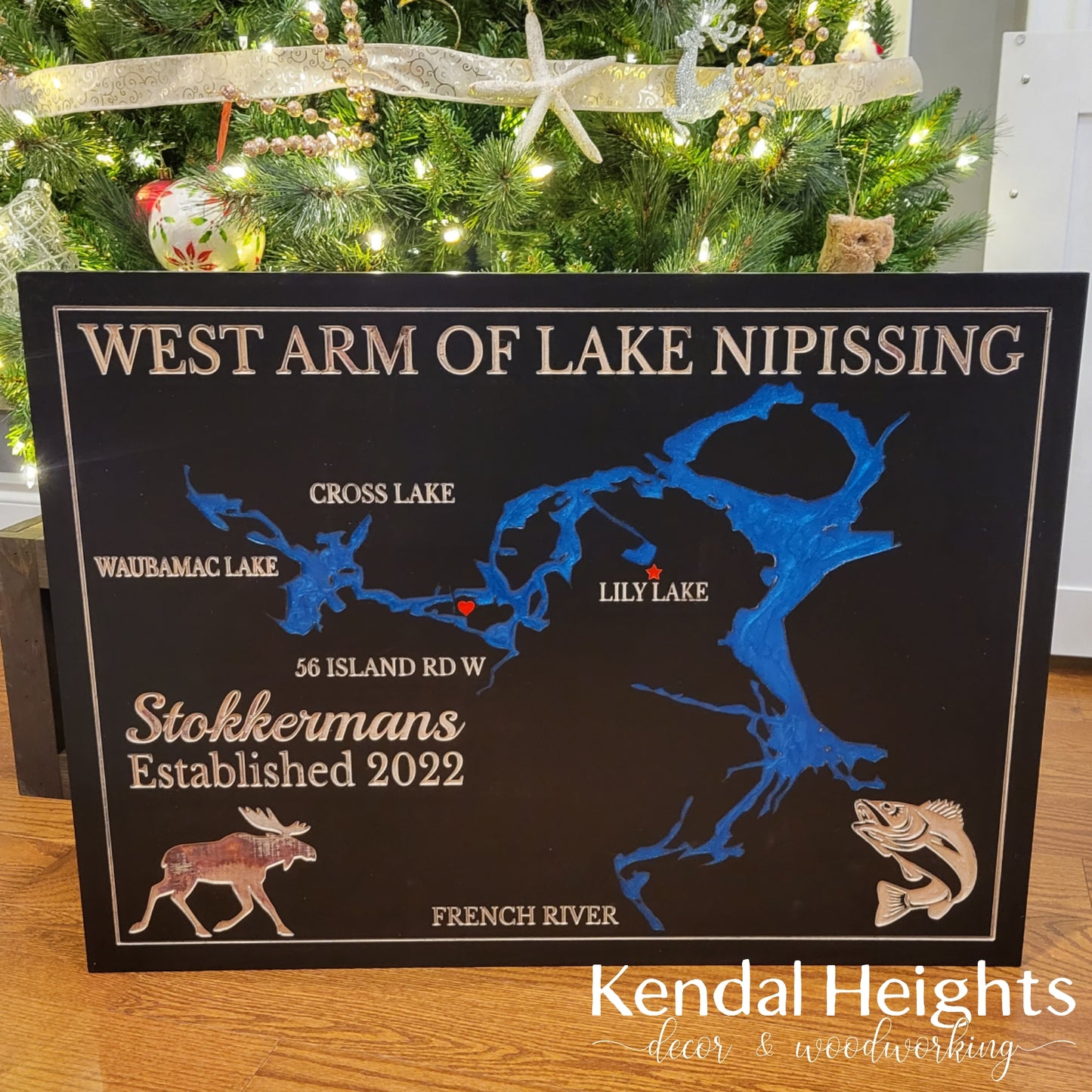 Engraved Lake Sign