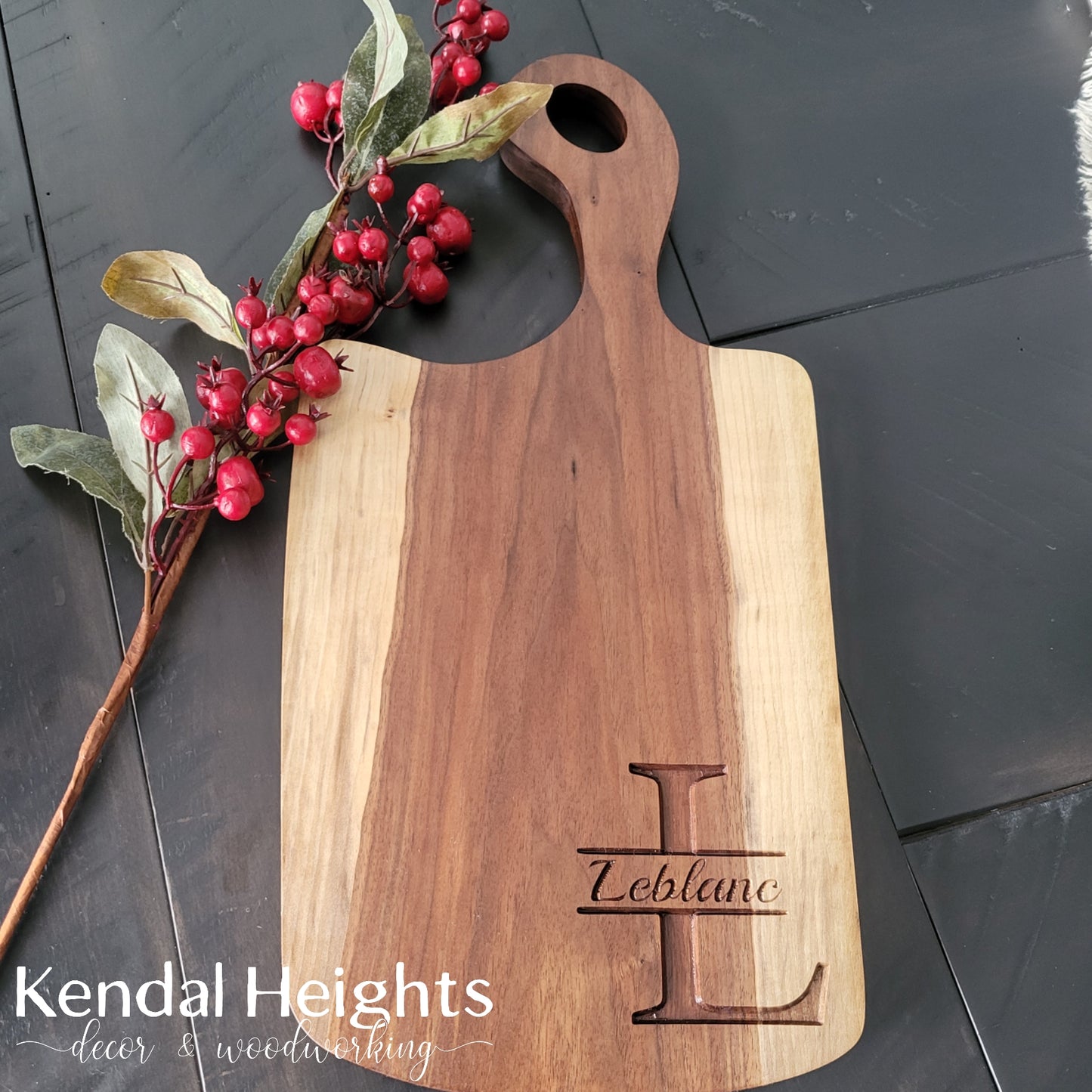 Black Walnut Charcuterie Board with Handle