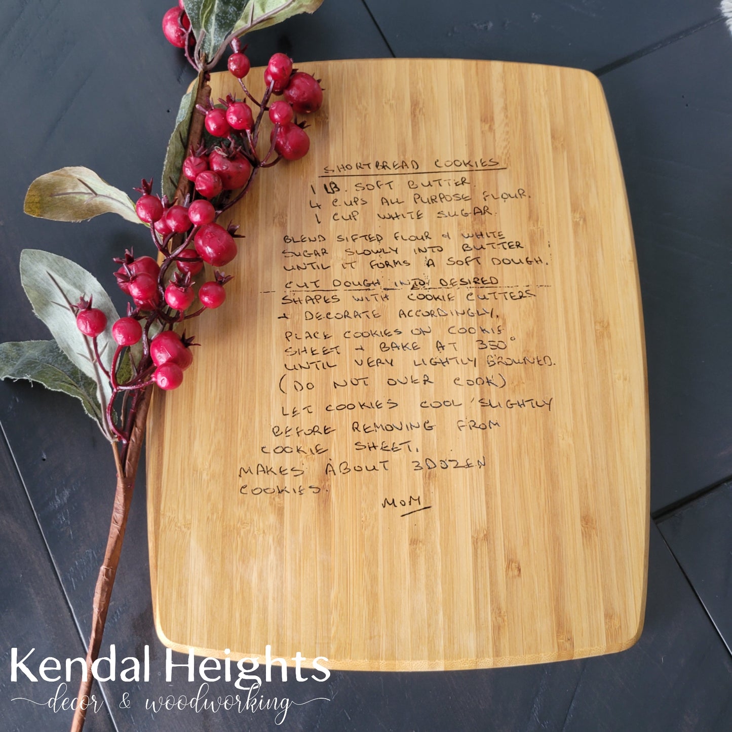 LASER Recipe Bamboo Cutting Board