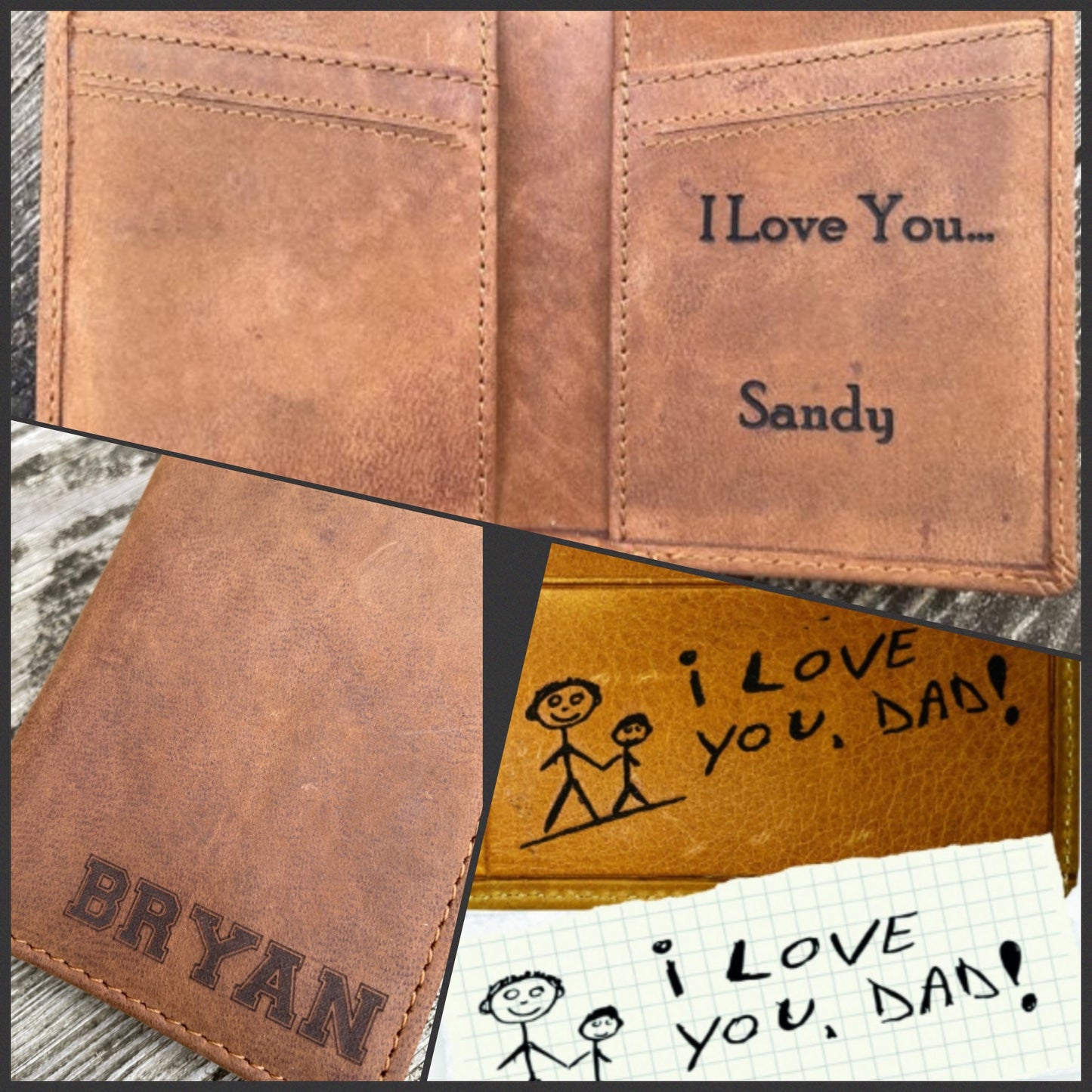 Leather Etched Card Holder