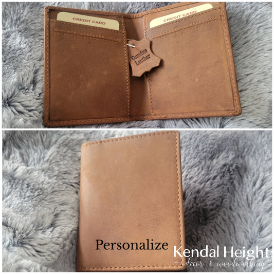 Leather Etched Card Holder