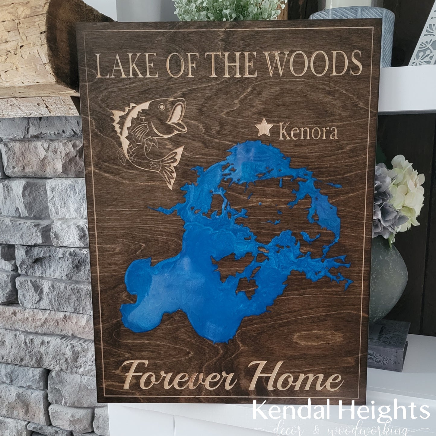 Engraved Lake Sign