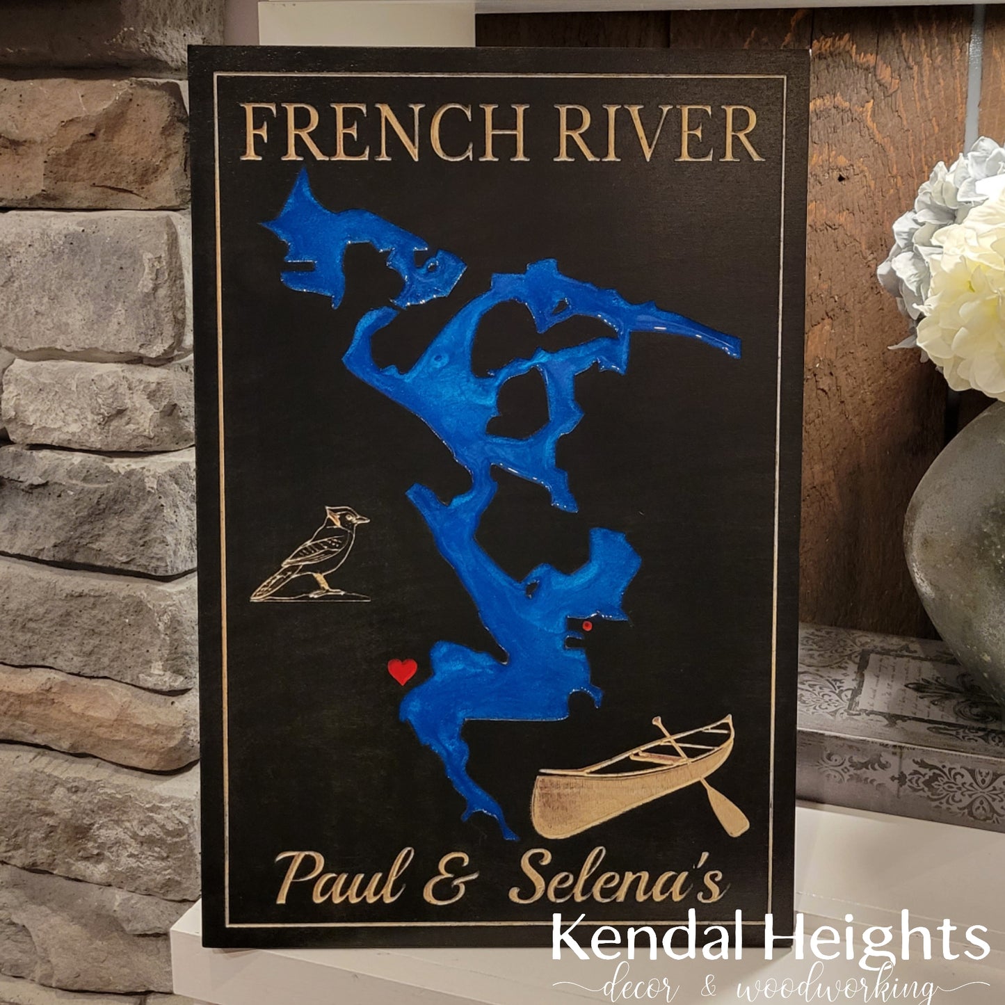 Engraved Lake Sign