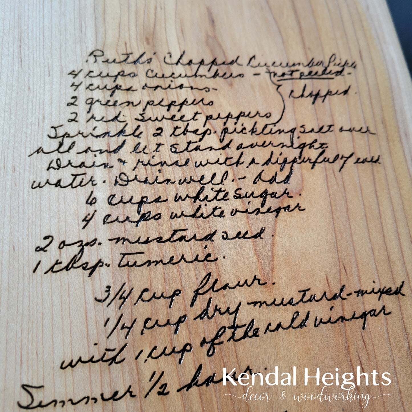 Maple Engraved Charcuterie Board with Handle