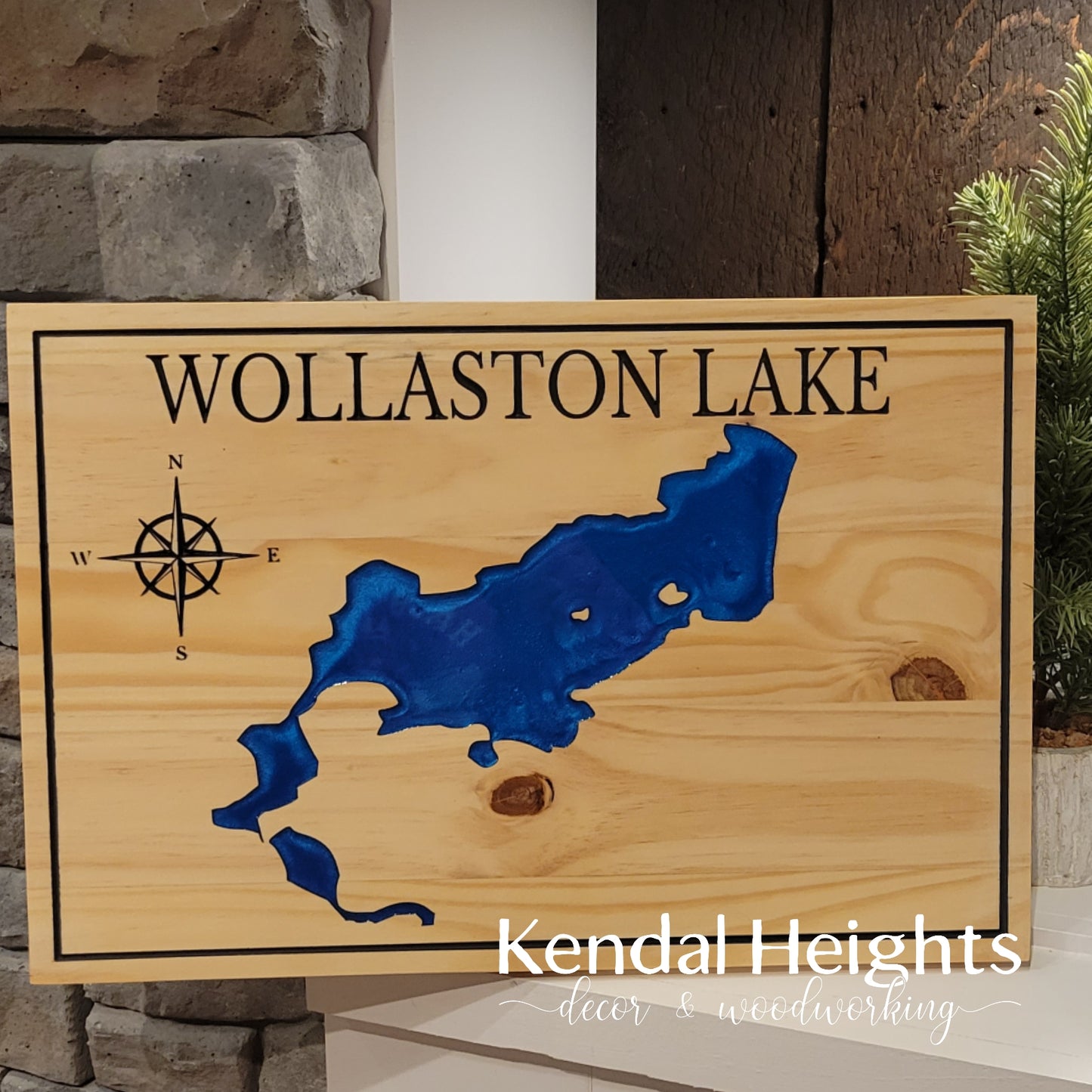 Engraved Lake Sign