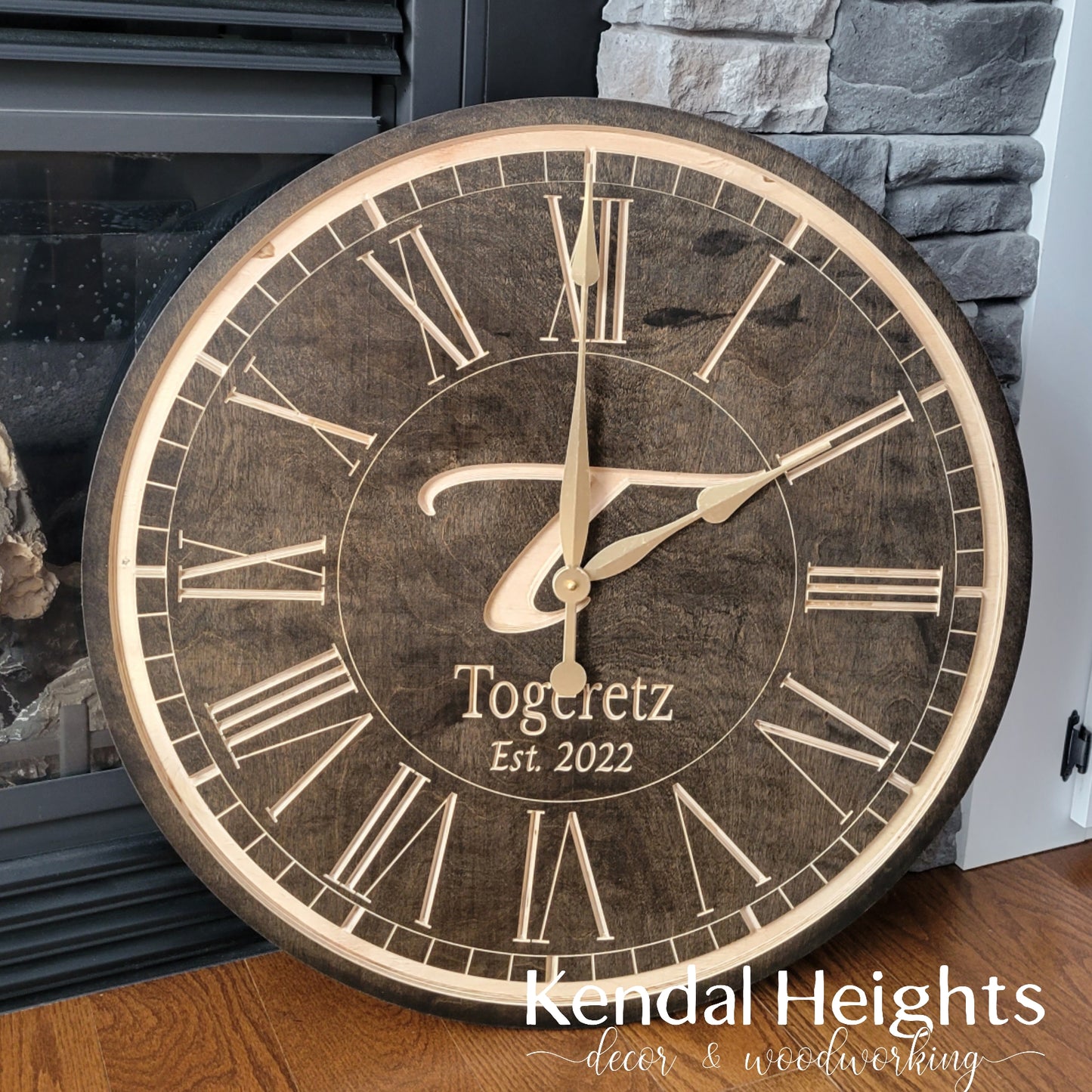 Custom Engraved Family Monogram Clock
