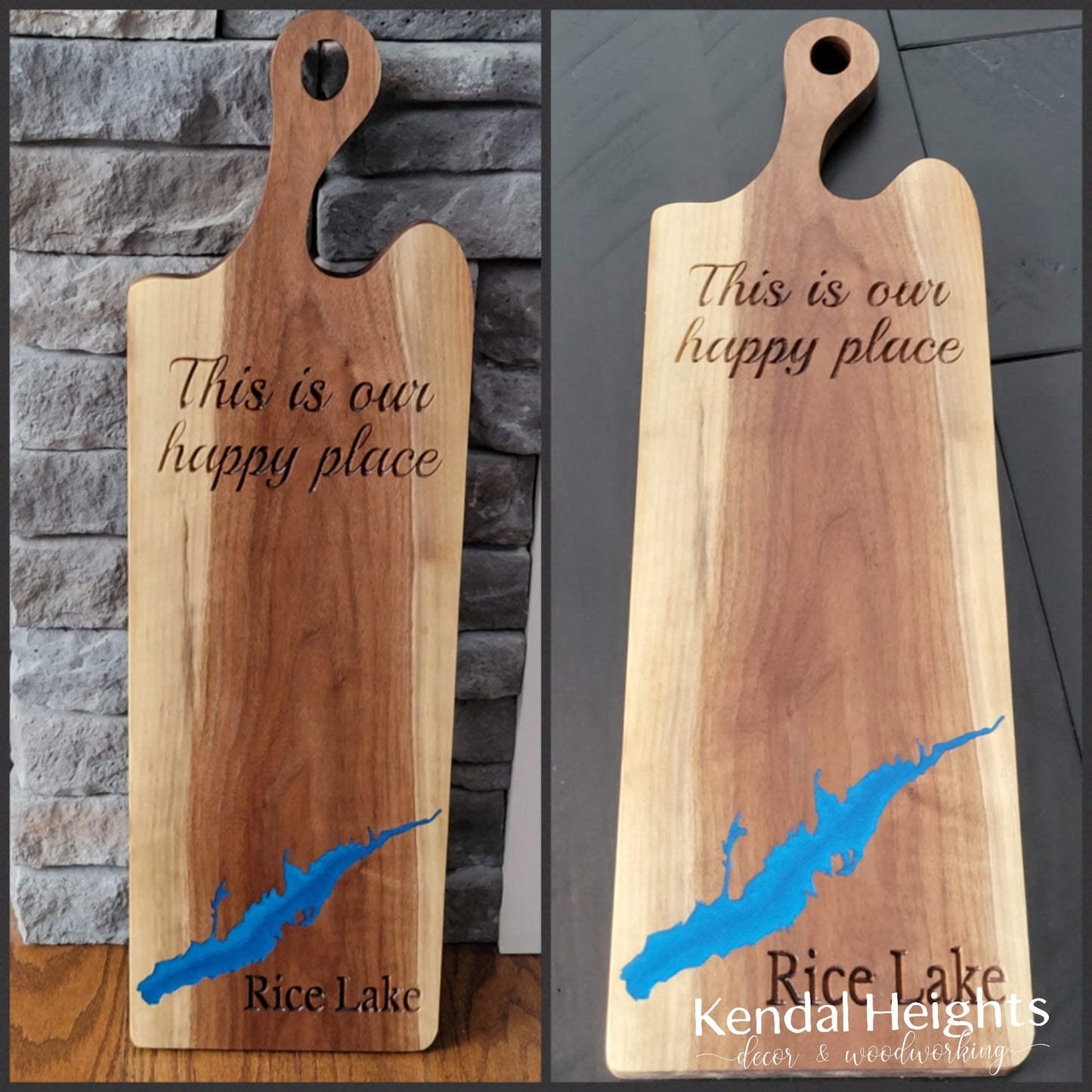 Epoxy Black Walnut Charcuterie Board with Handle