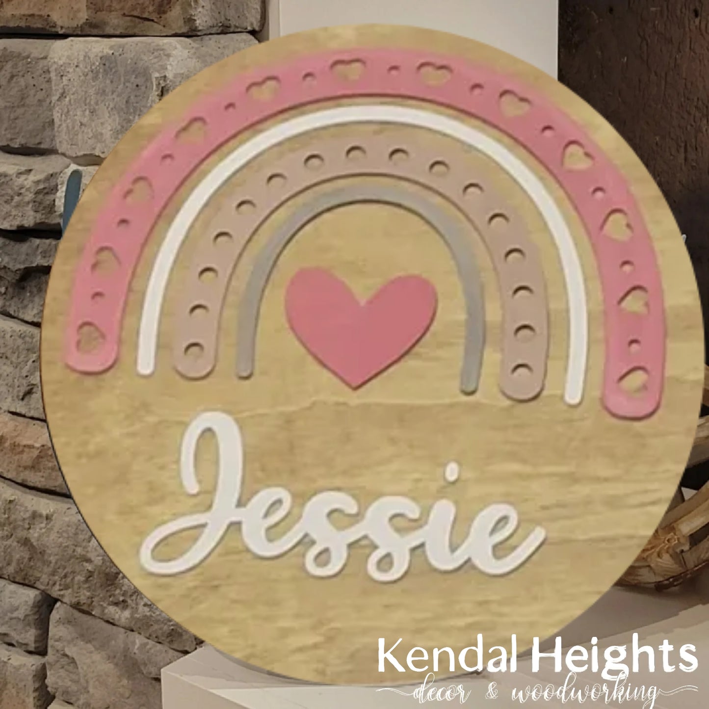 Name Sign - Rainbow Backing