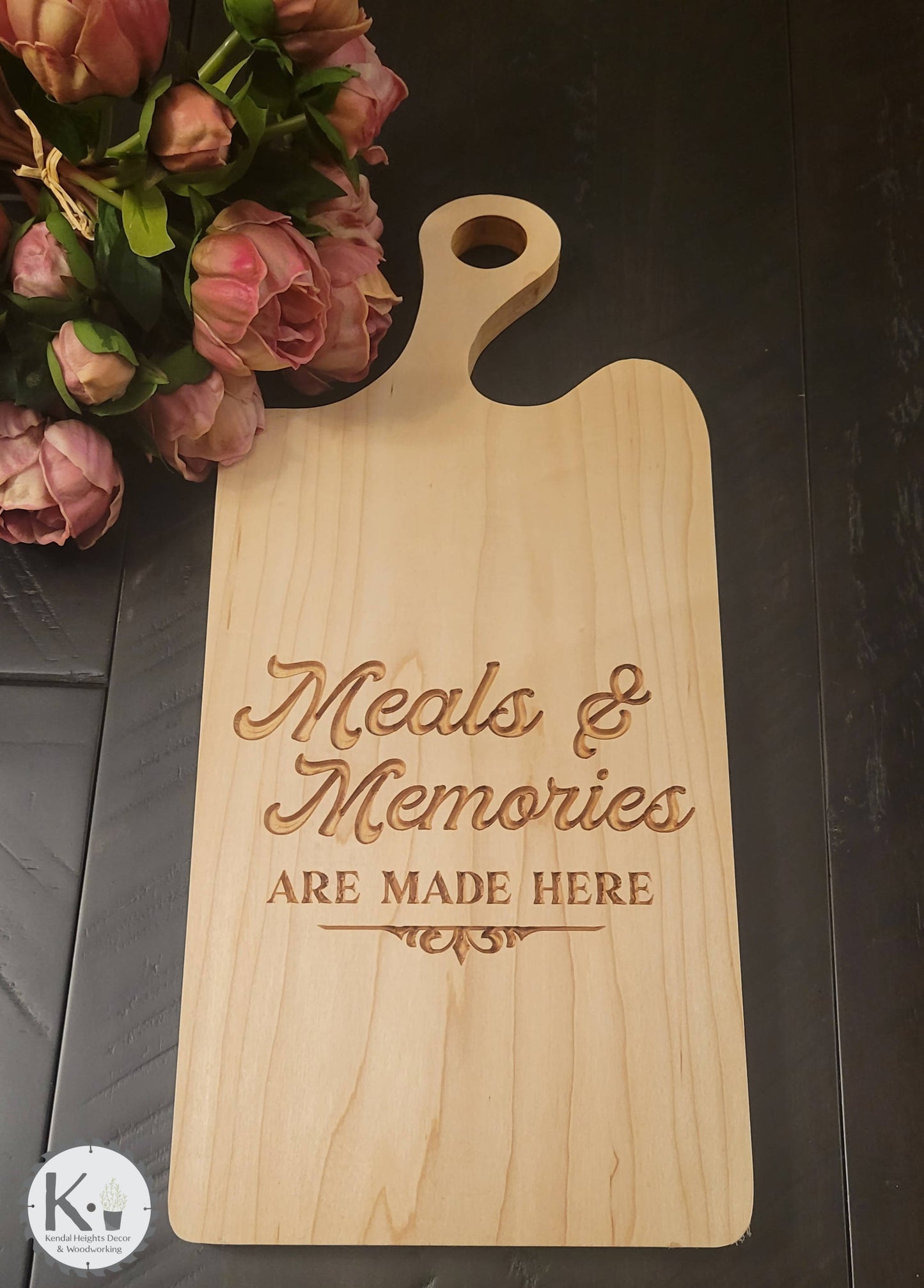 Maple Engraved Charcuterie Board with Handle