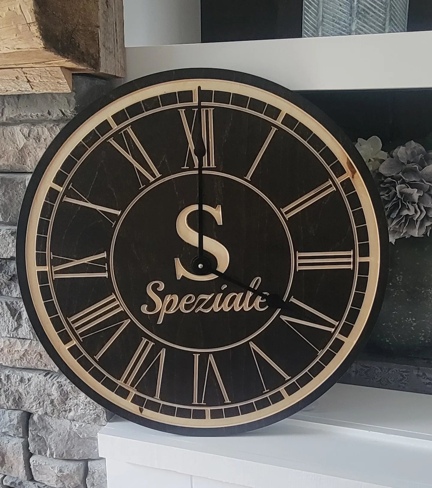 Custom Engraved Family Monogram Clock