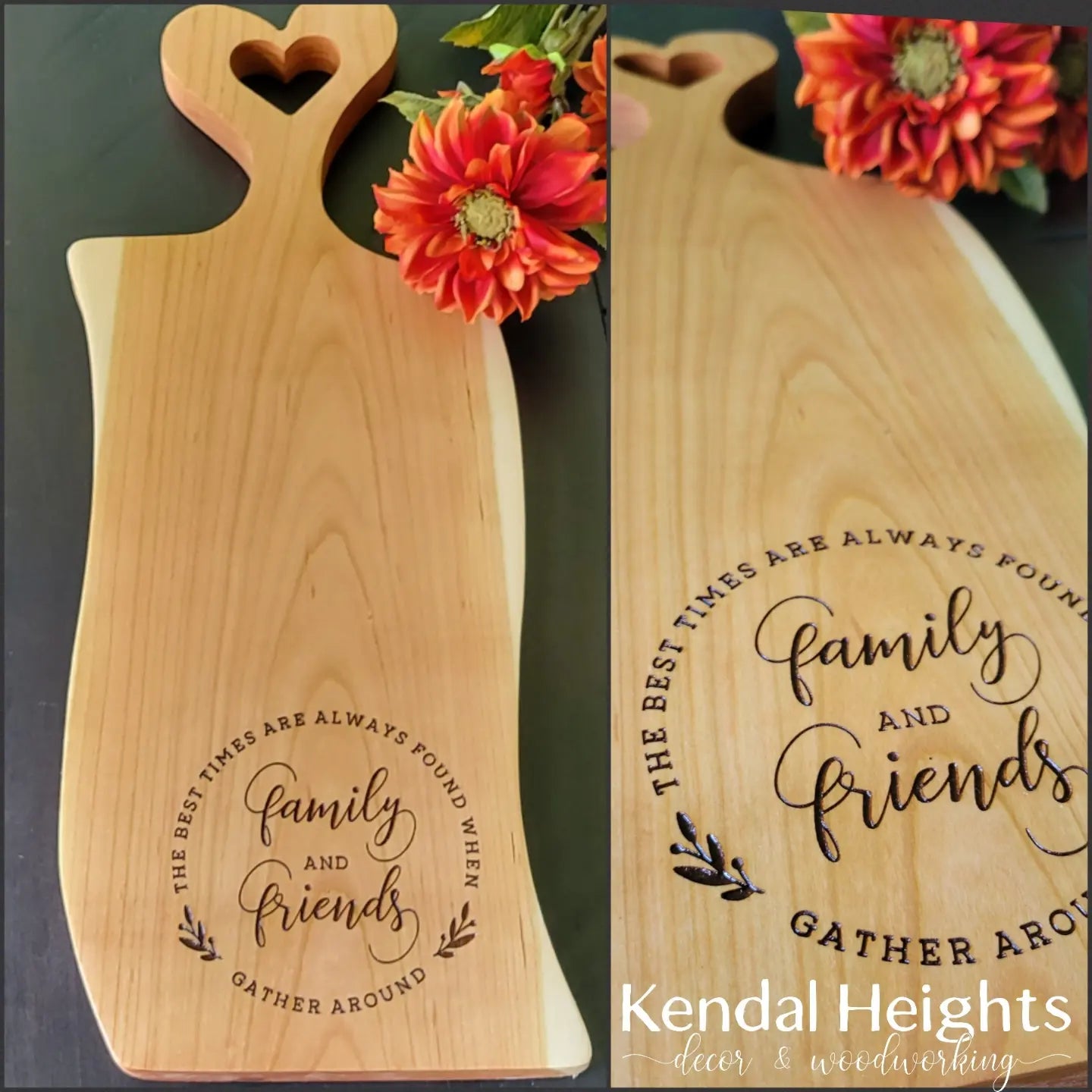 Cherry Charcuterie Board with Heart Handle