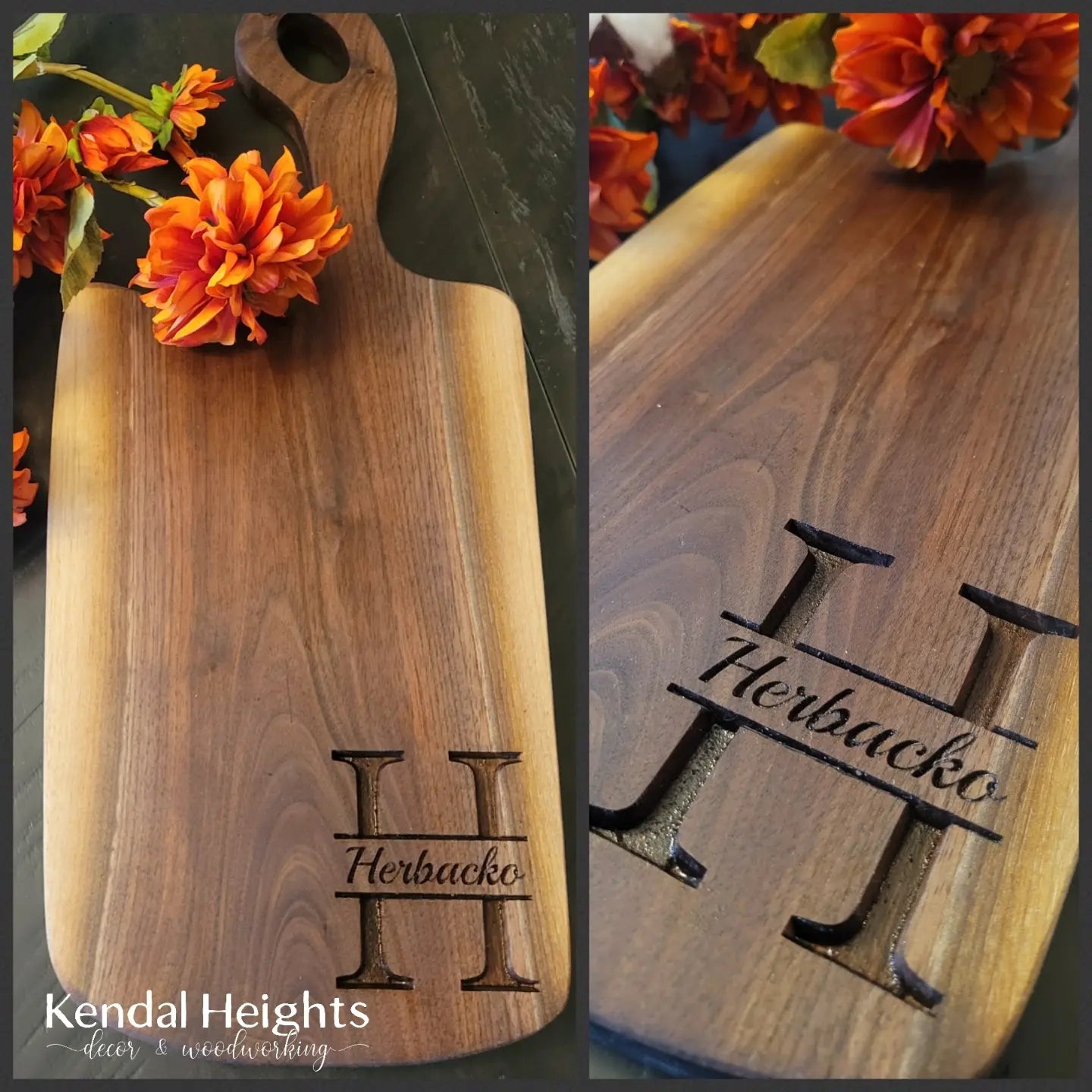 Black Walnut Charcuterie Board with Handle
