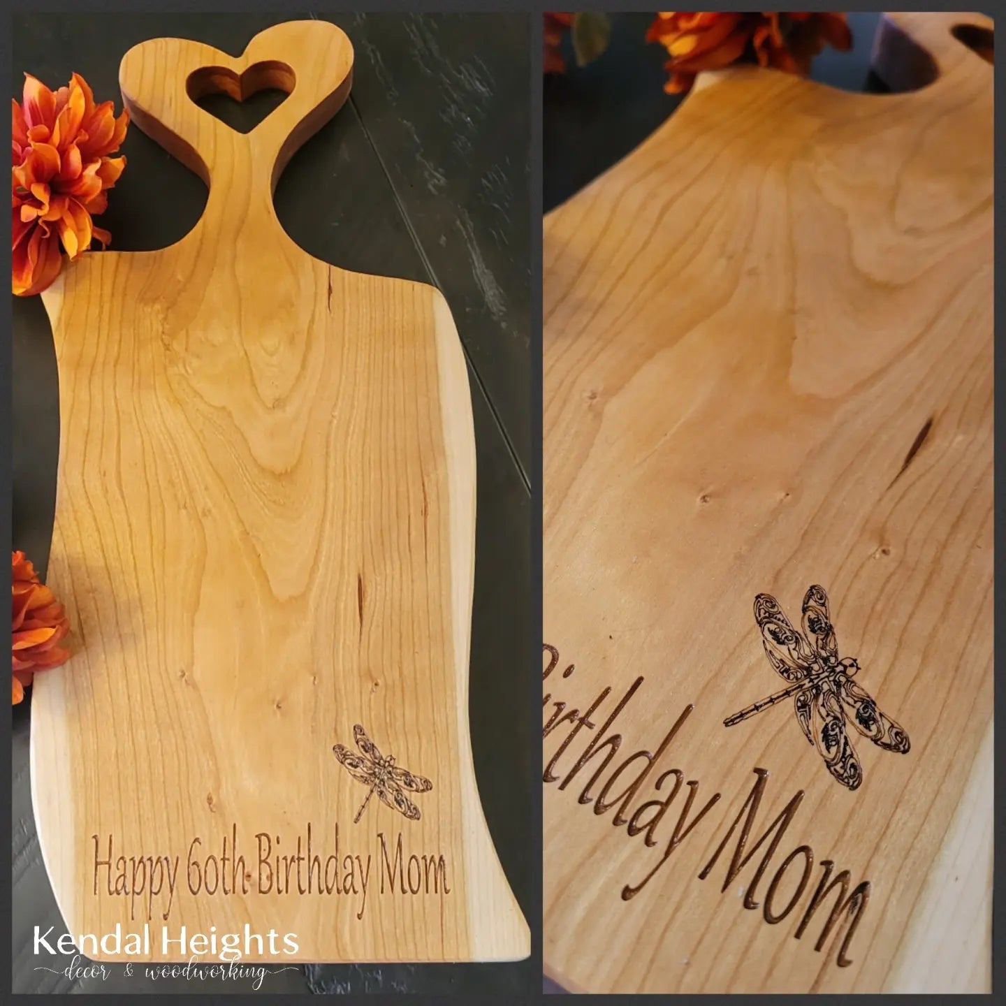 Cherry Charcuterie Board with Heart Handle