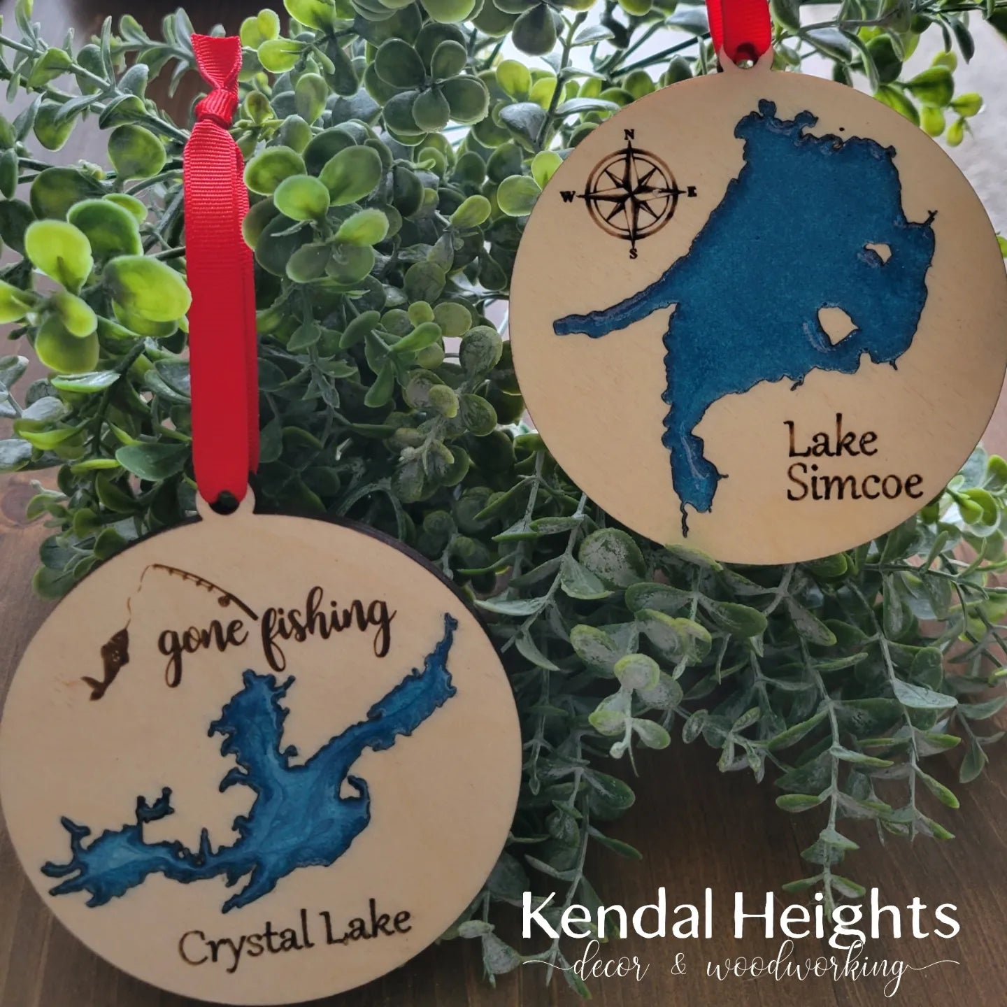 Custom Epoxy Lake Ornaments