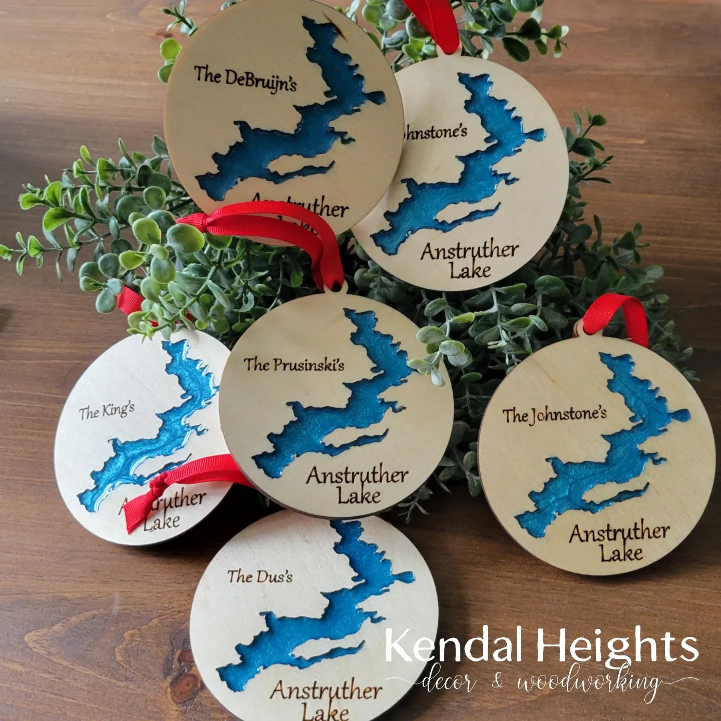 Custom Epoxy Lake Ornaments