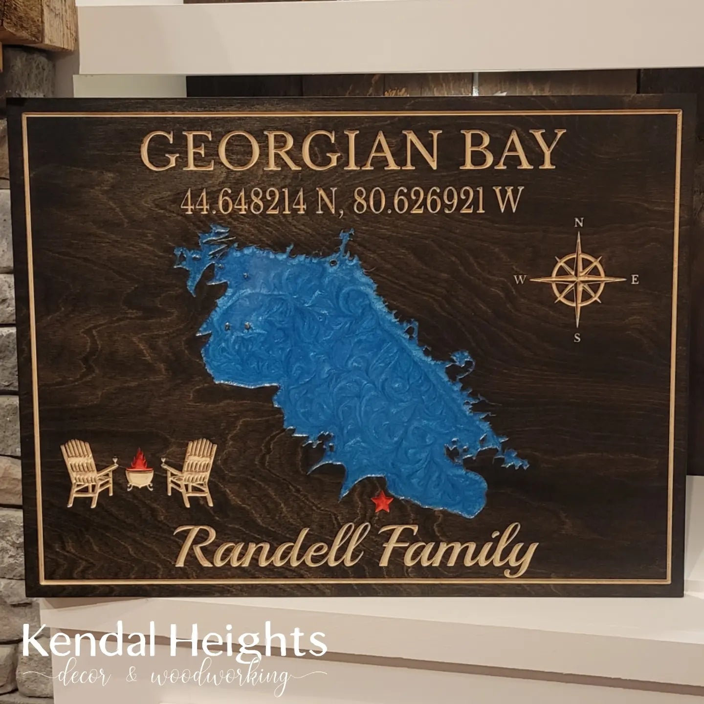 Engraved Lake Sign